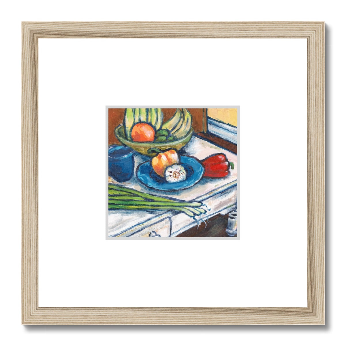 Framed Fine Art Print, Faux Mat - 12x12 inches | Still Life in Acrylic, FMS-1000-1101