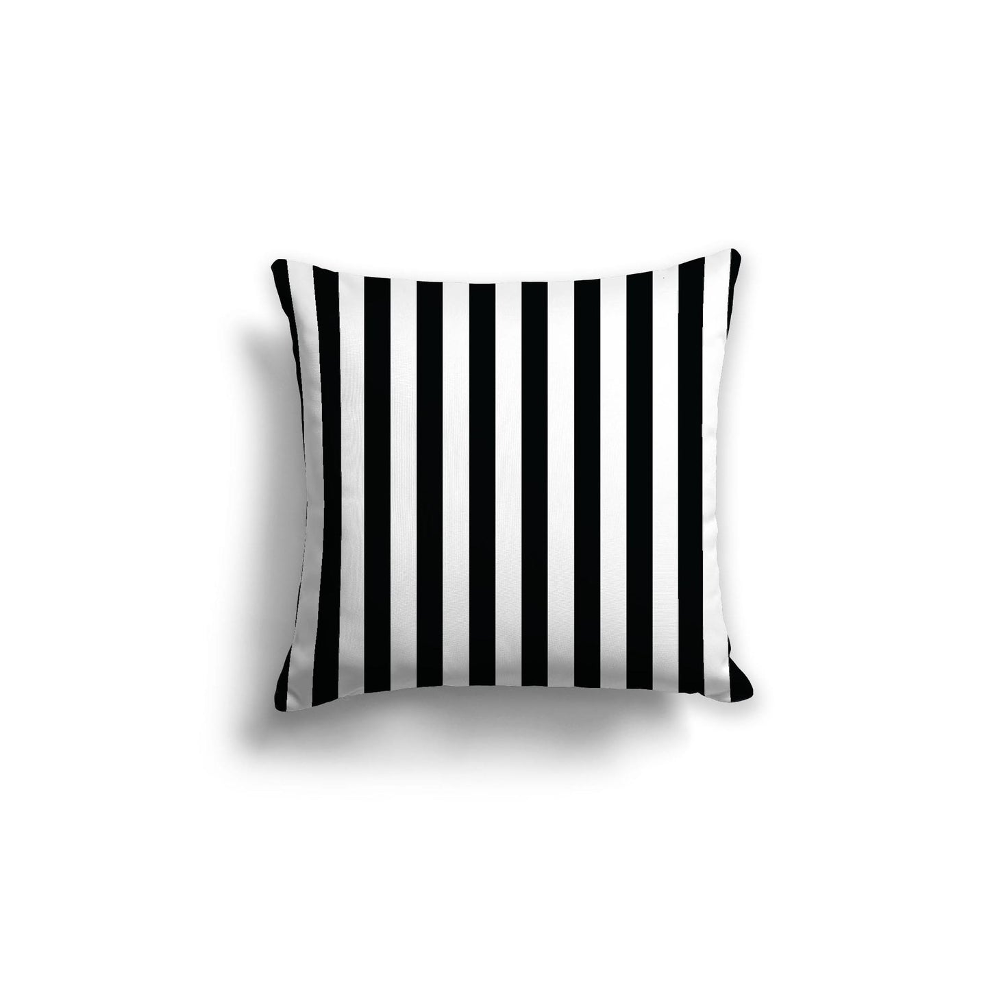 Off-White Cotton Canvas Cushion Covers with Black Bars on Front, 18 x 18 inches / 46 x 46 cm