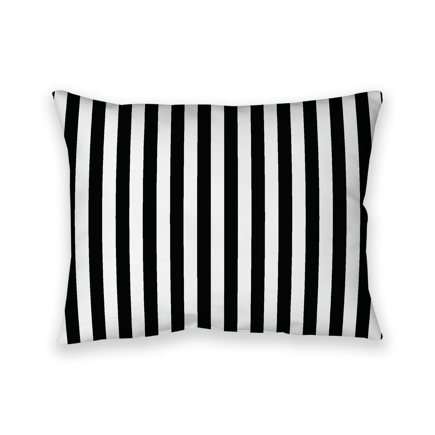 Off-White Cotton Canvas Cushion Covers with Black Bars on Front, 26 x 20 inches / 66 x 51 cm
