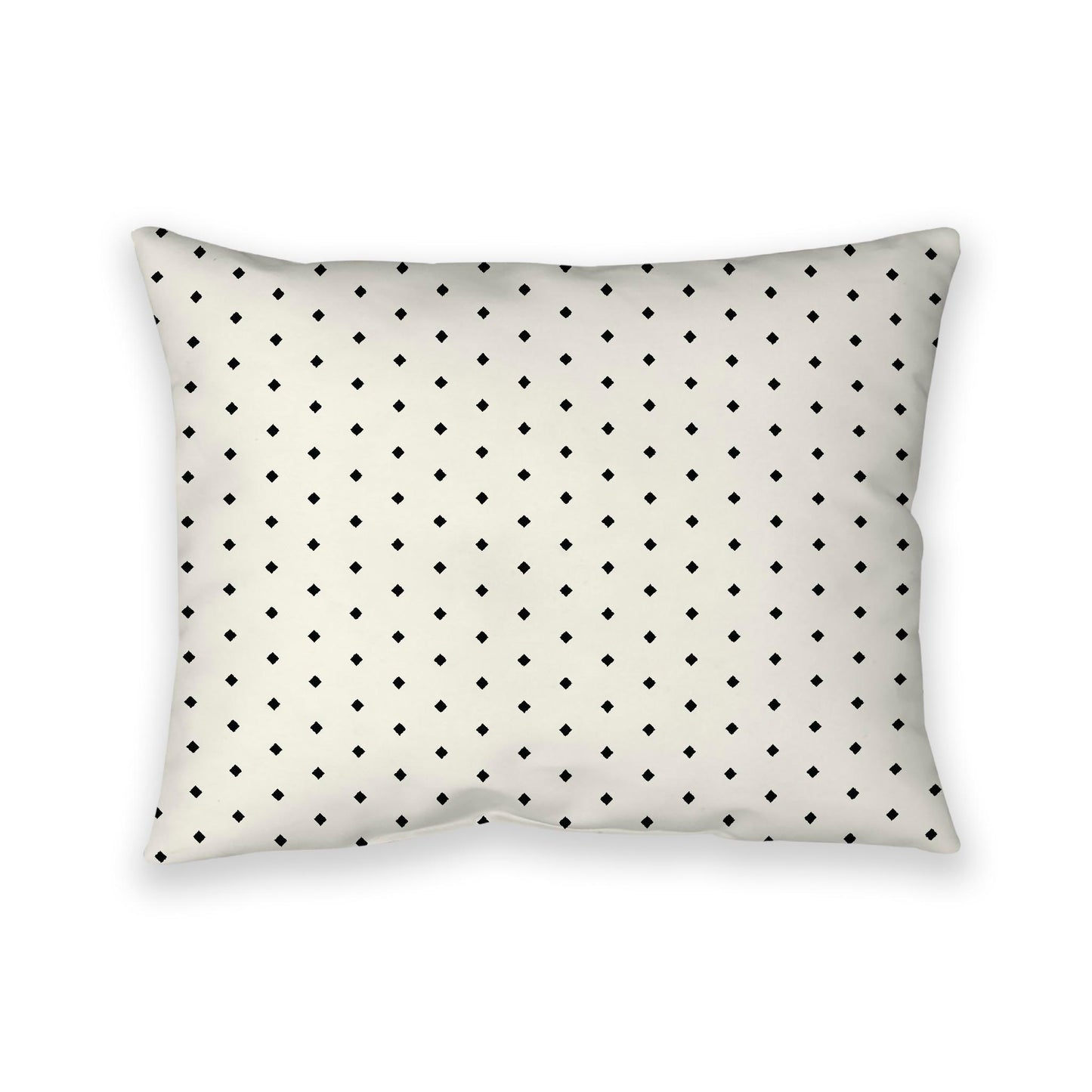 Pale Cream Cotton Canvas Cushion Covers with Fine Black Diamonds on Front, 26 x 20 inches / 66 x 51 cm