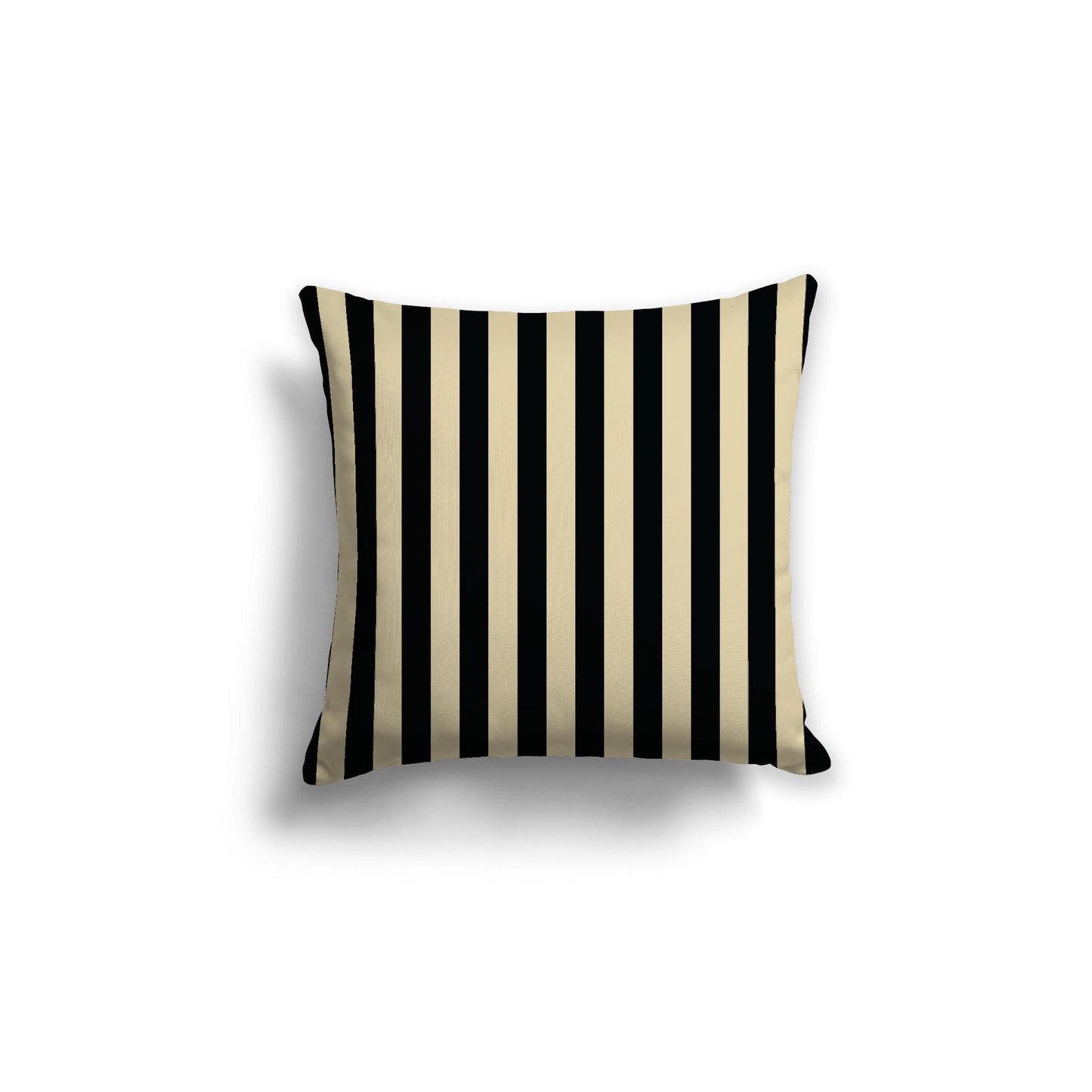 Desert Sand Cotton Canvas Cushion Covers with Black Bars on Front, 18 x 18 inches / 46 x 46 cm