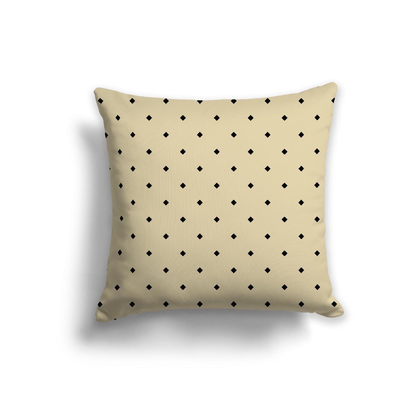 Desert Sand Cotton Canvas Cushion Covers with Black Diamonds on Front, 22 x 22 inches