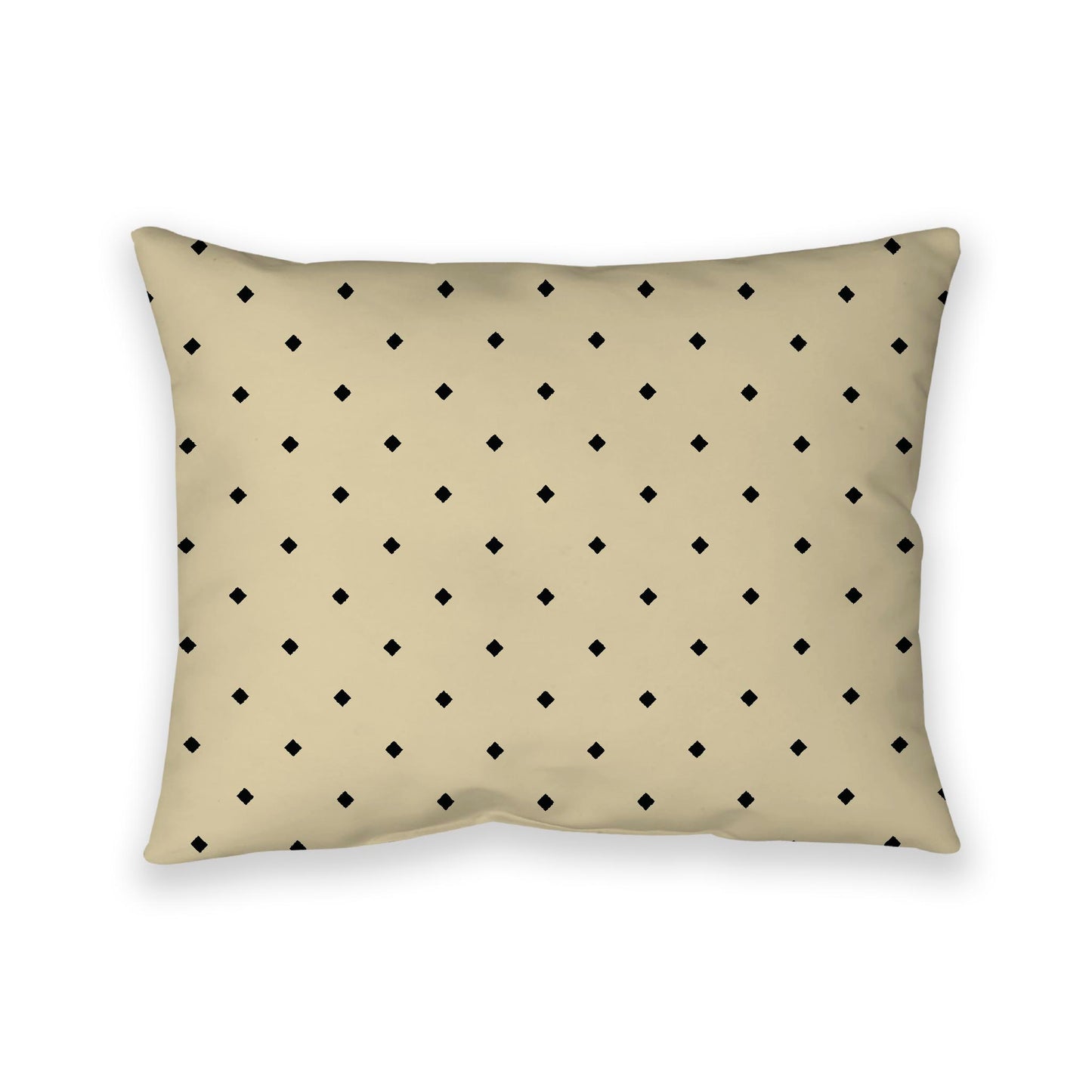 Desert Sand Cotton Canvas Cushion Covers with Black Diamonds on Front, 26 x 20 inches / 66 x 51 cm