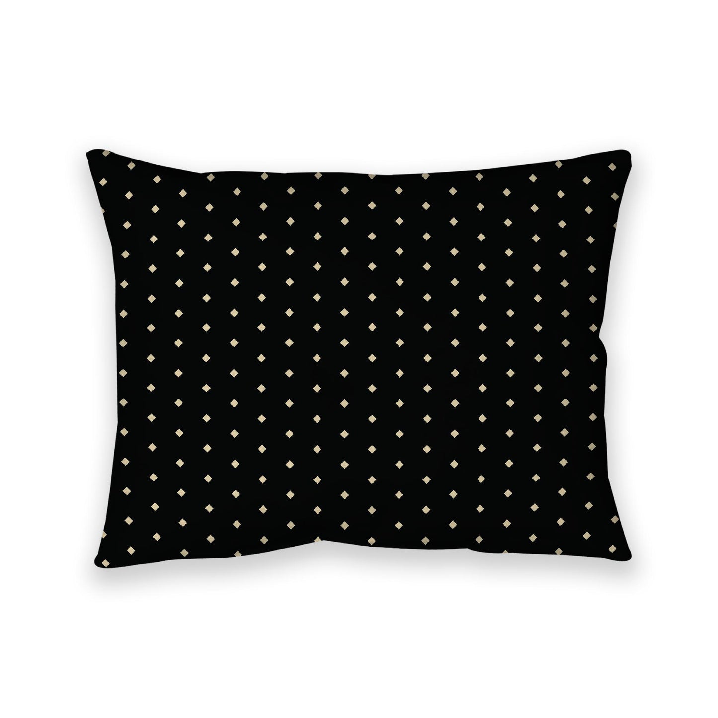 Black Cotton Canvas Cushion Covers with Fine Desert Sand Diamonds on Front, 26 x 20 inches / 66 x 51 cm
