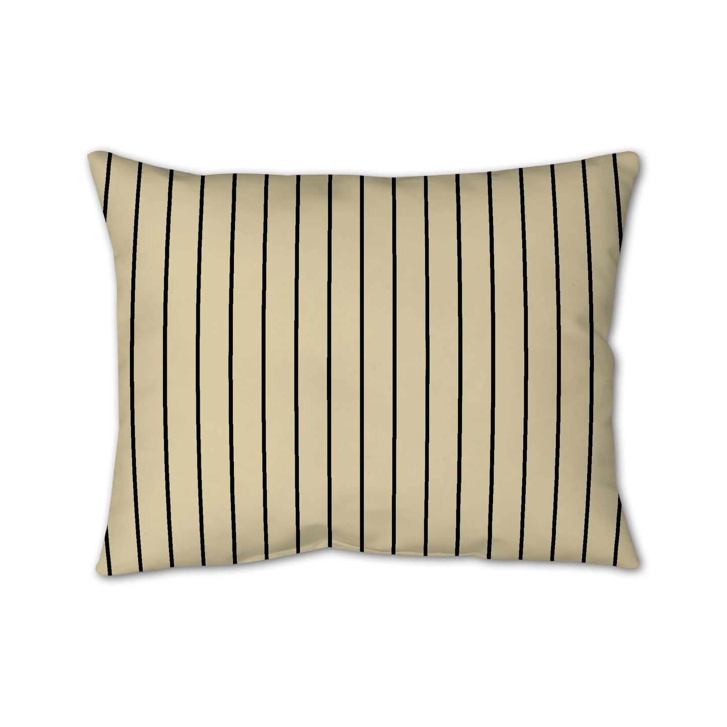 Desert Sand Cotton Canvas Cushion Covers with Fine Black Stripes on Front, 26 x 20 inches / 66 x 51 cm