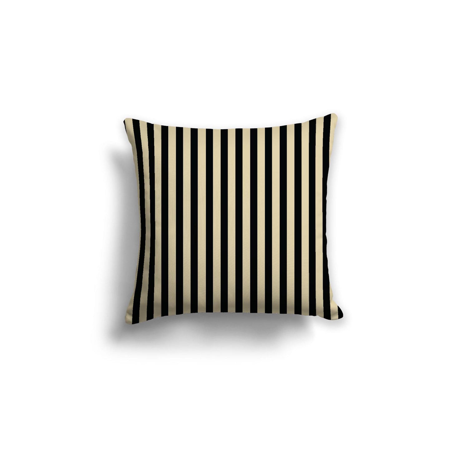 Desert Sand Cotton Canvas Cushion Covers with Thin Black Bars on Front, 18 x 18 inches / 46 x 46 cm