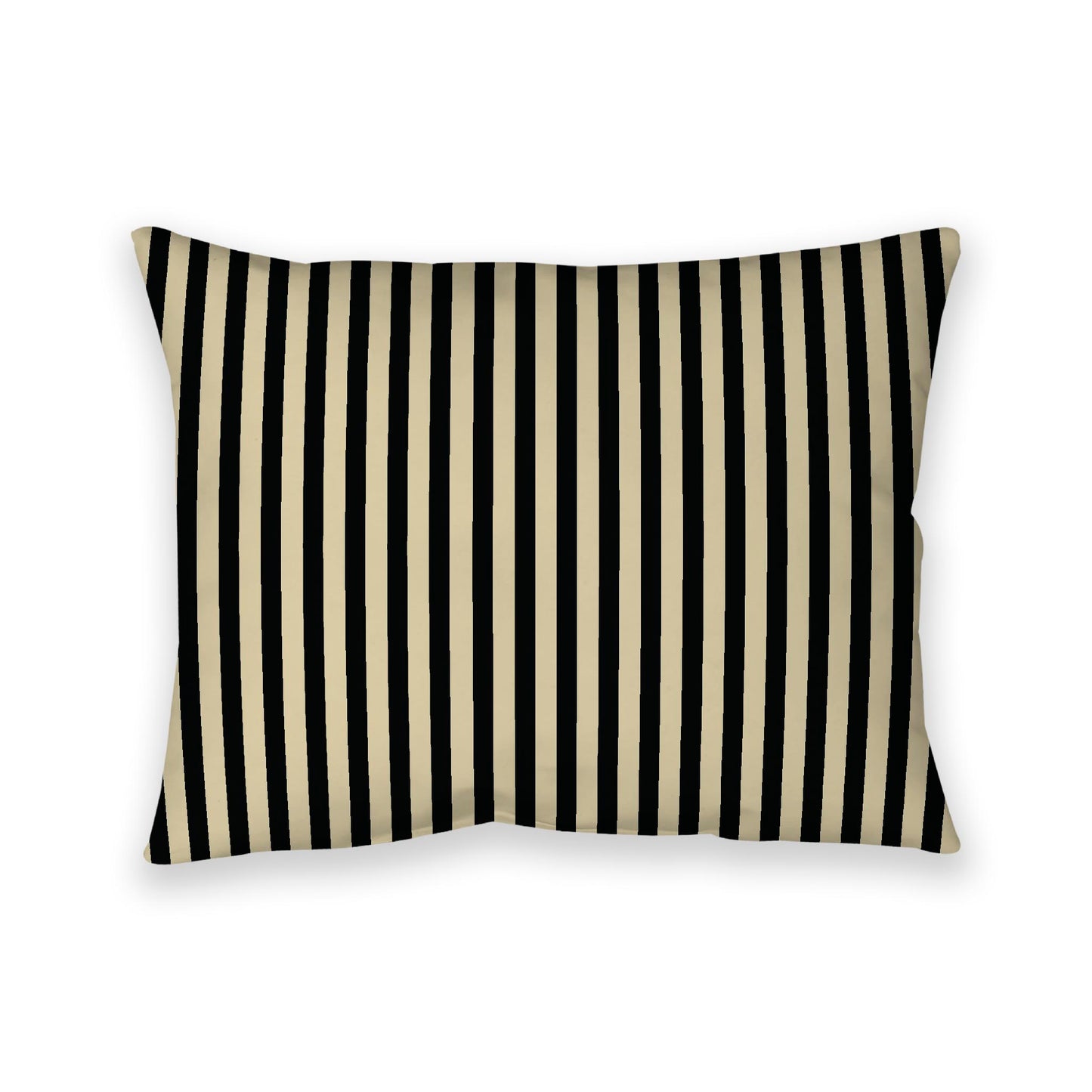 Desert Sand Cotton Canvas Cushion Covers with Thin Black Bars on Front, 26 x 20 inches / 66 x 51 cm