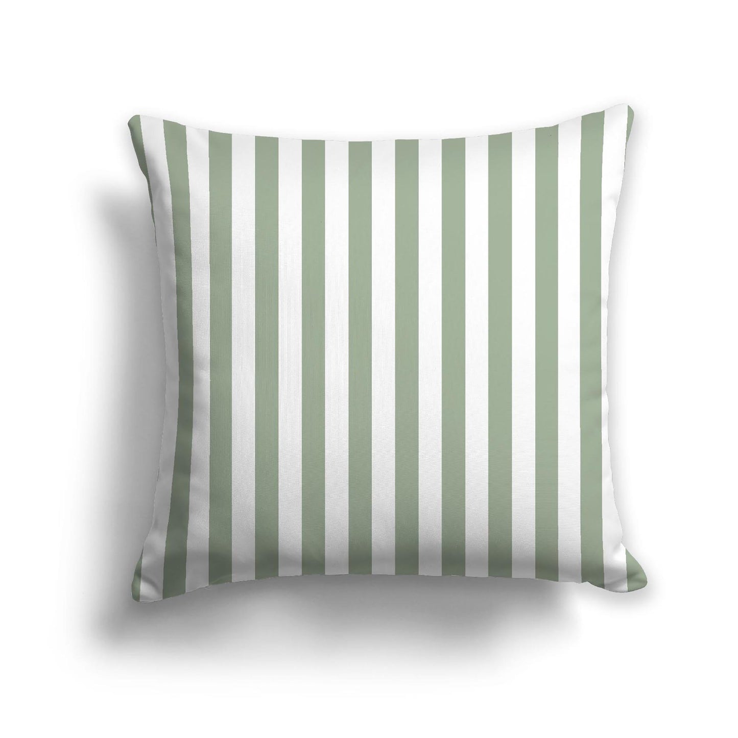 Off-White Cotton Canvas Cushion Covers with Green Bars on Front, CACU-1052-051