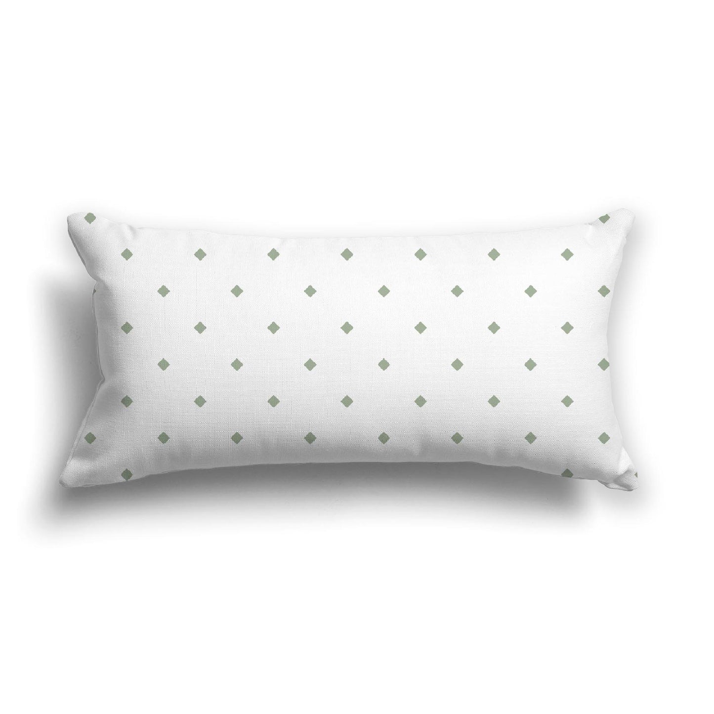 Off-White Cotton Canvas Cushion Covers with Green Diamonds on Front, CACU-1052-101