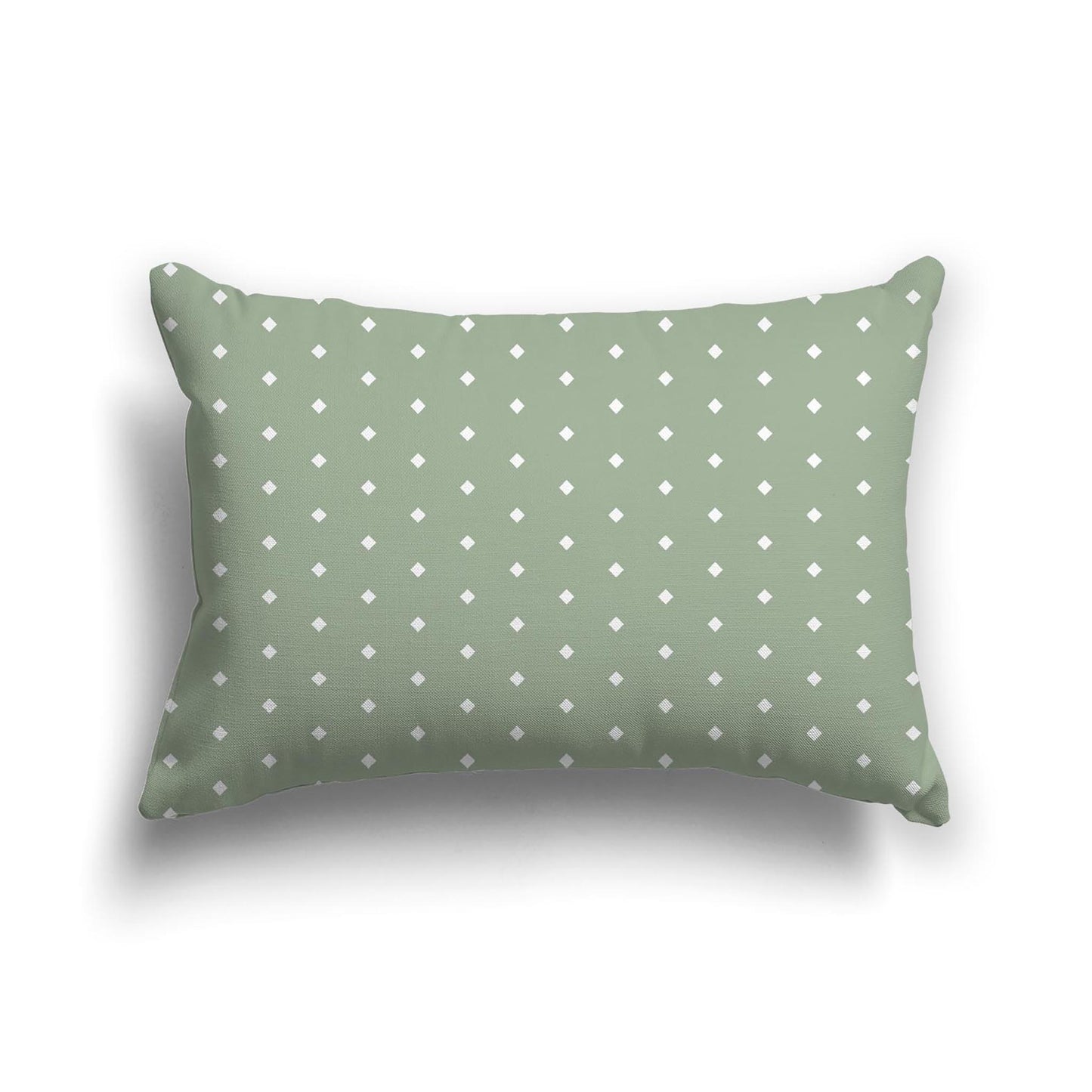 Green Cotton Canvas Cushion Covers with Fine Off-White Diamonds on Front, CACU-1052-112