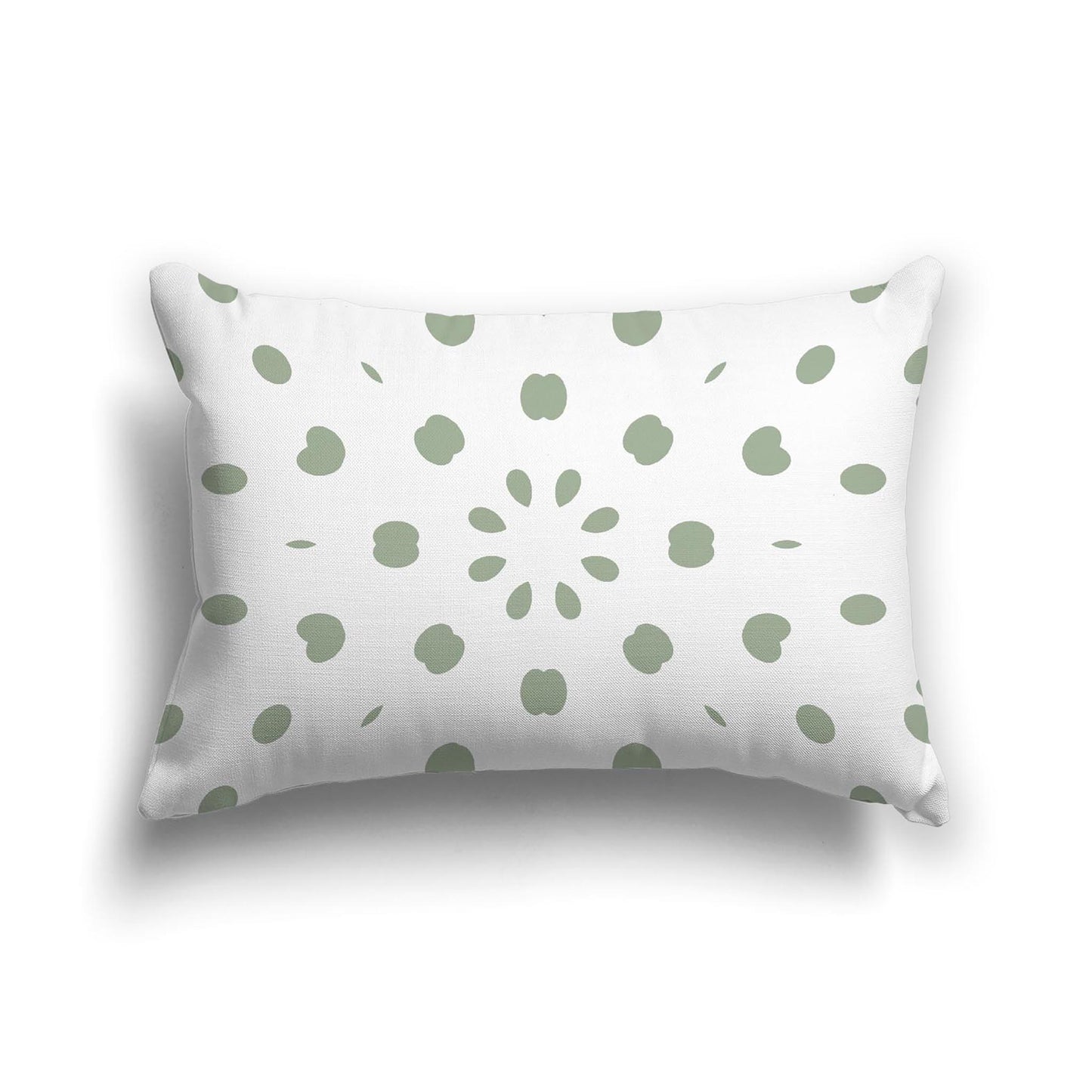 Off-White Cotton Canvas Cushion Covers with Green Burst Pattern on Front, CACU-1052-231