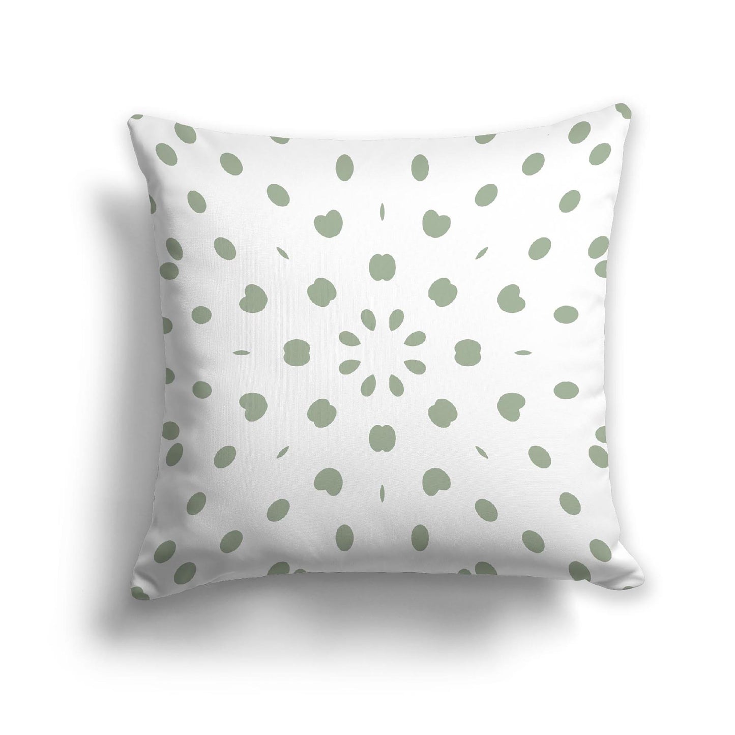 Off-White Cotton Canvas Cushion Covers with Green Burst Pattern on Front, CACU-1052-231