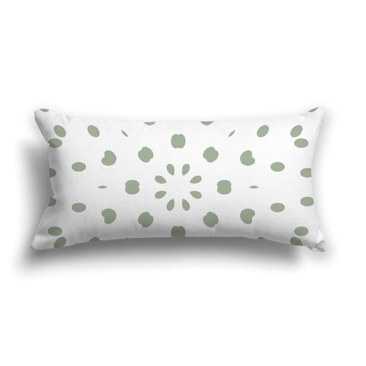 Off-White Cotton Canvas Cushion Covers with Green Burst Pattern on Front, CACU-1052-231