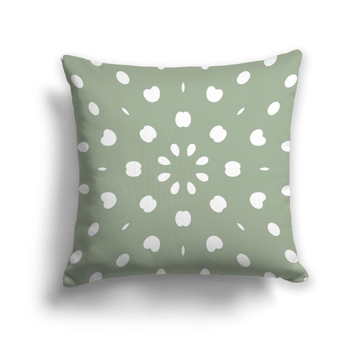 Green Cotton Canvas Cushion Covers with Off-White Burst Pattern on Front, CACU-1052-232