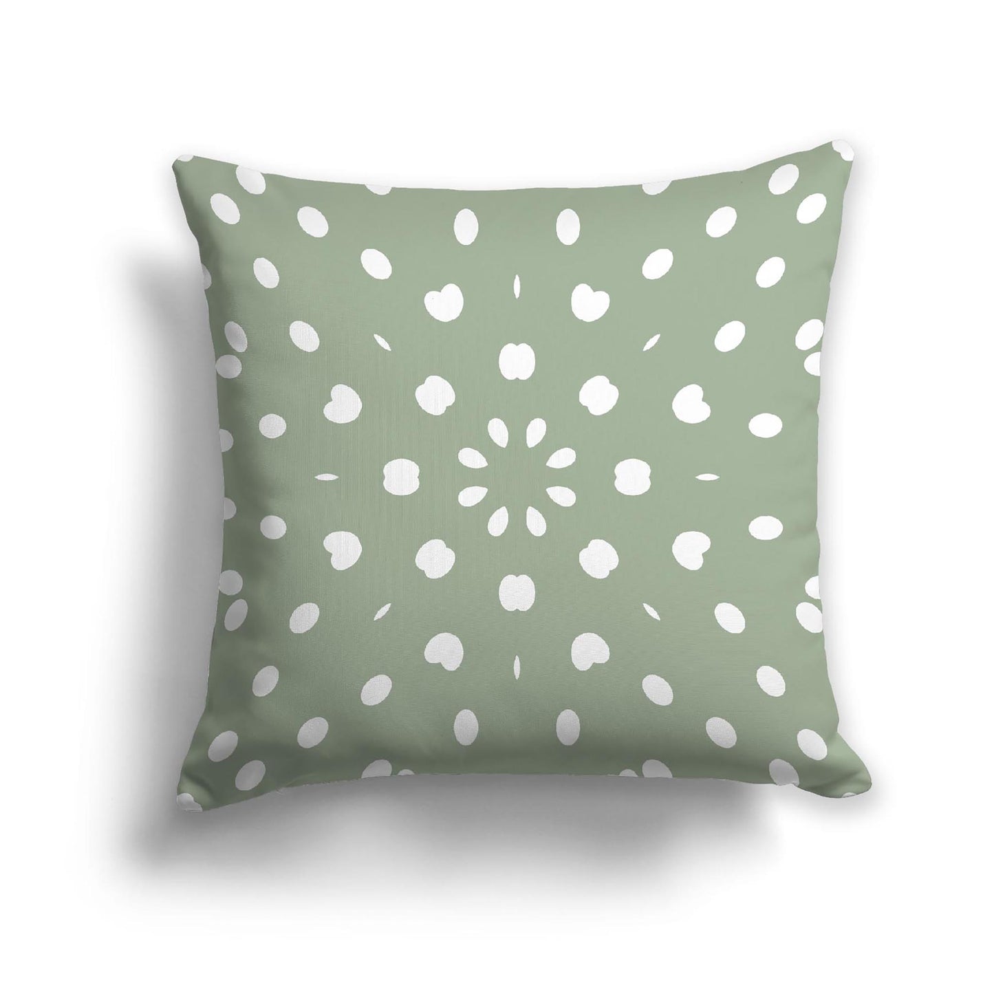 Green Cotton Canvas Cushion Covers with Off-White Burst Pattern on Front, CACU-1052-232