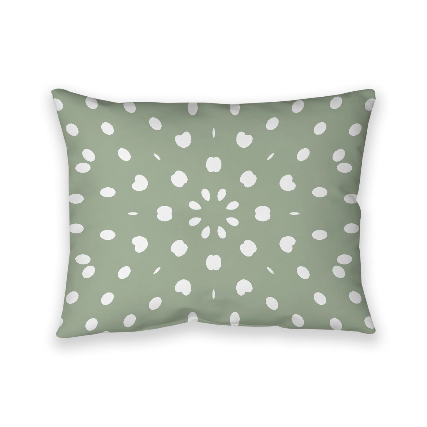 Green Cotton Canvas Cushion Covers with Off-White Burst Pattern on Front, CACU-1052-232