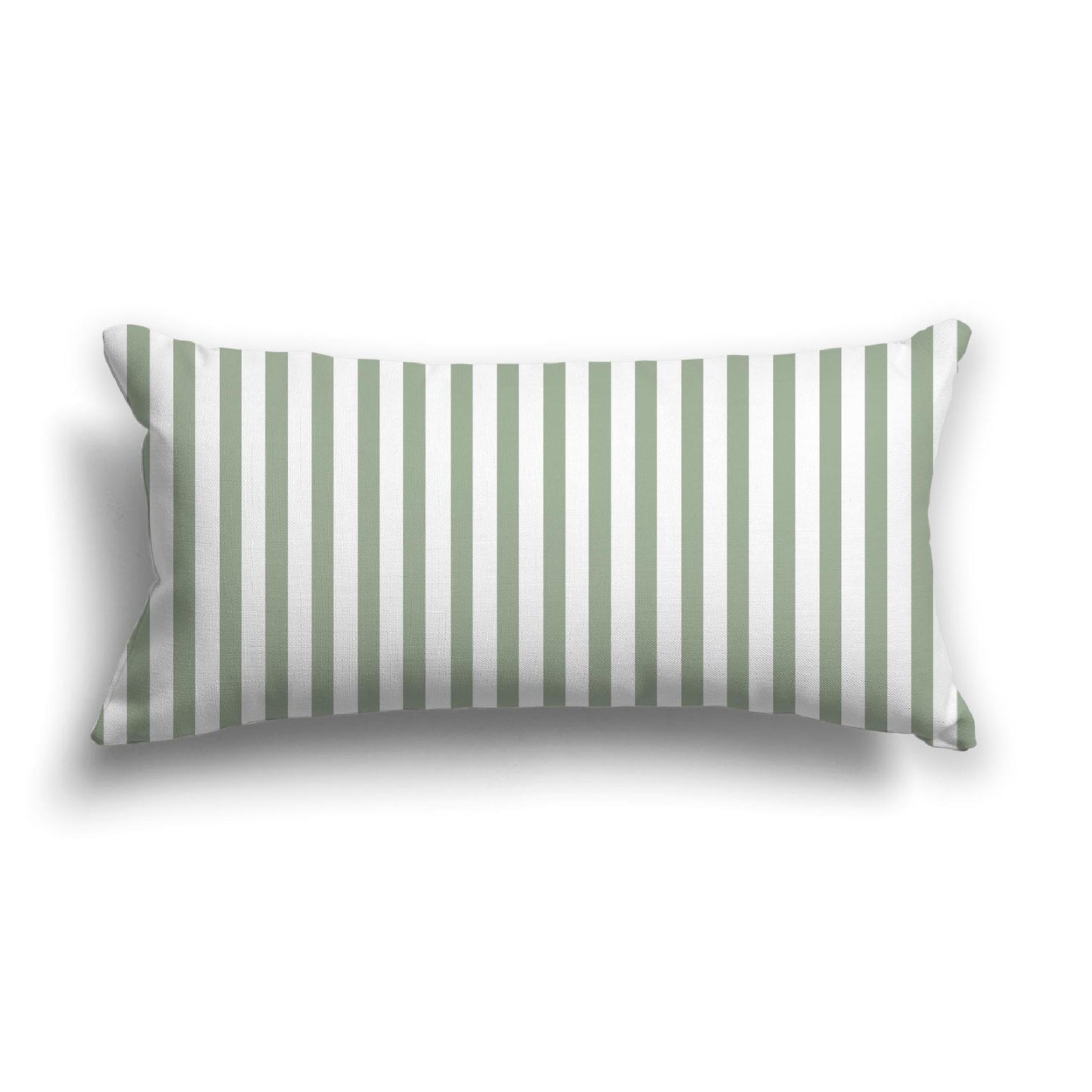 Off-White Cotton Canvas Cushion Covers with Thin Green Bars on Front, CACU-1052-241