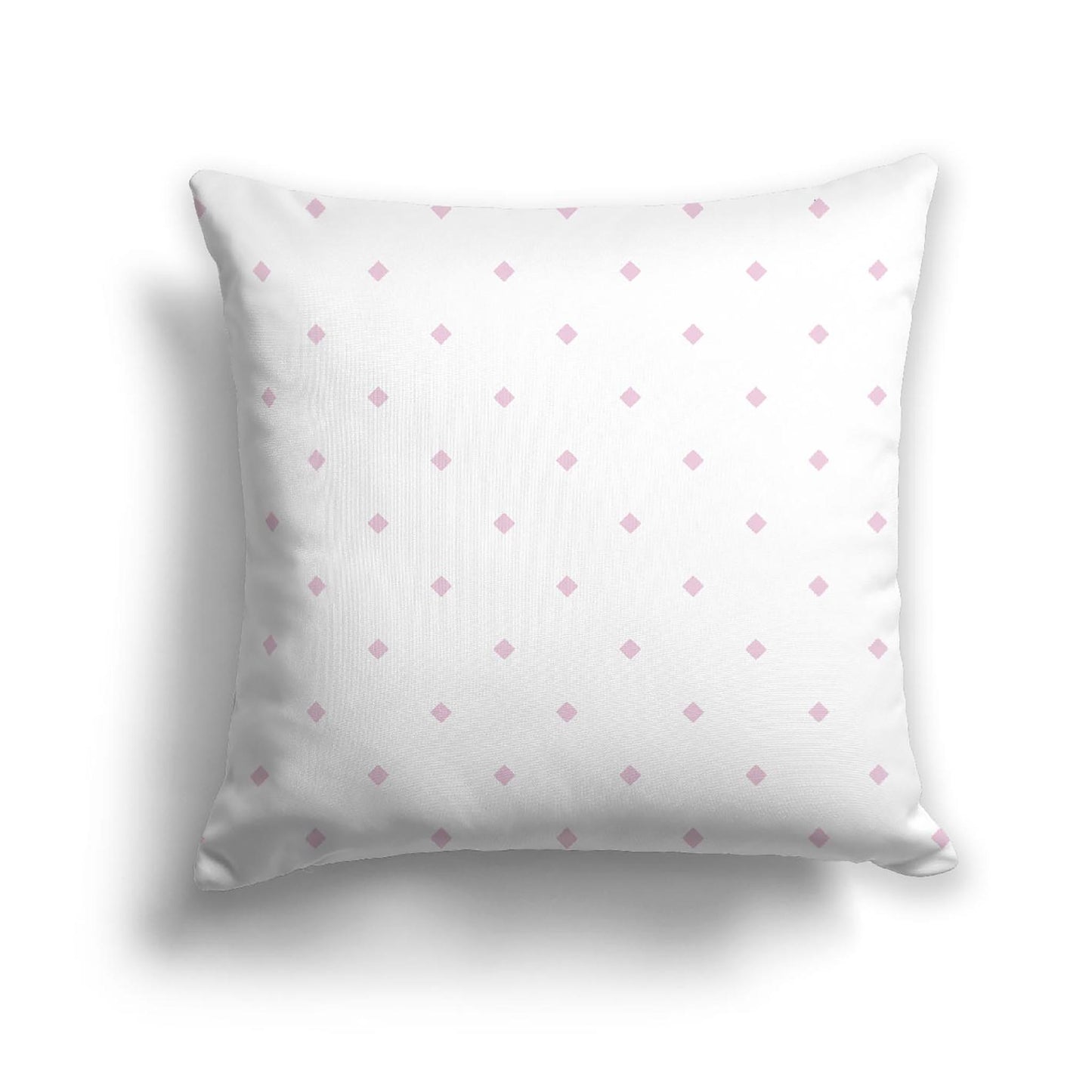 Off-White Cotton Canvas Cushion Covers with Pink Diamonds on Front, CACU-1081-101