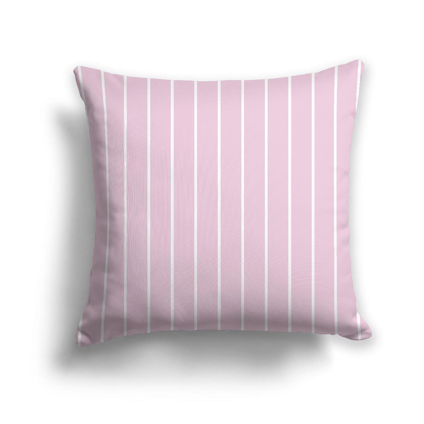 Pink Cotton Canvas Cushion Covers with Fine Off-White Stripes on Front, CACU-1081-152