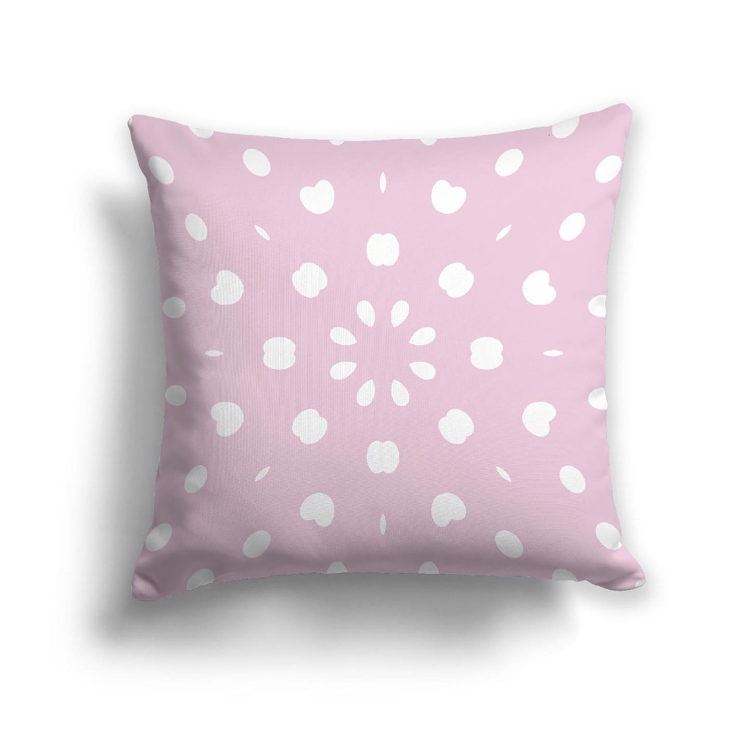 Pink Cotton Canvas Cushion Covers with Off-White Burst Pattern on Front, CACU-1081-232