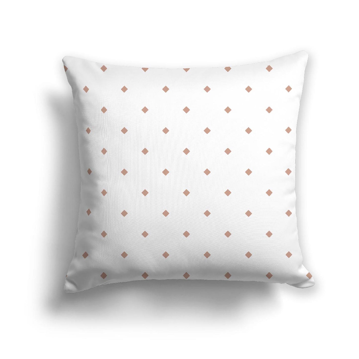 Off-White Cotton Canvas Cushion Covers with Salmon Diamonds on Front, CACU-1139-101