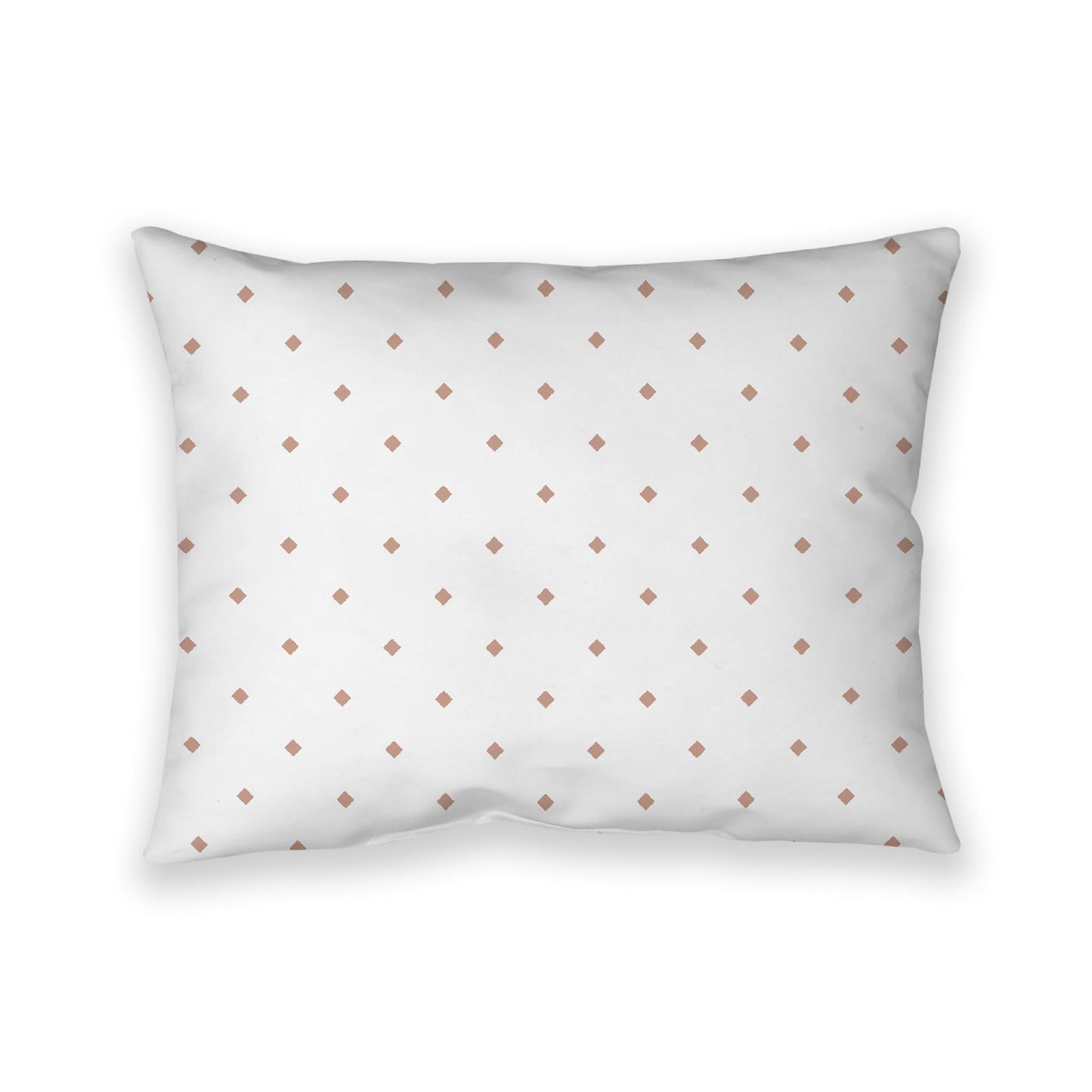 Off-White Cotton Canvas Cushion Covers with Salmon Diamonds on Front, CACU-1139-101