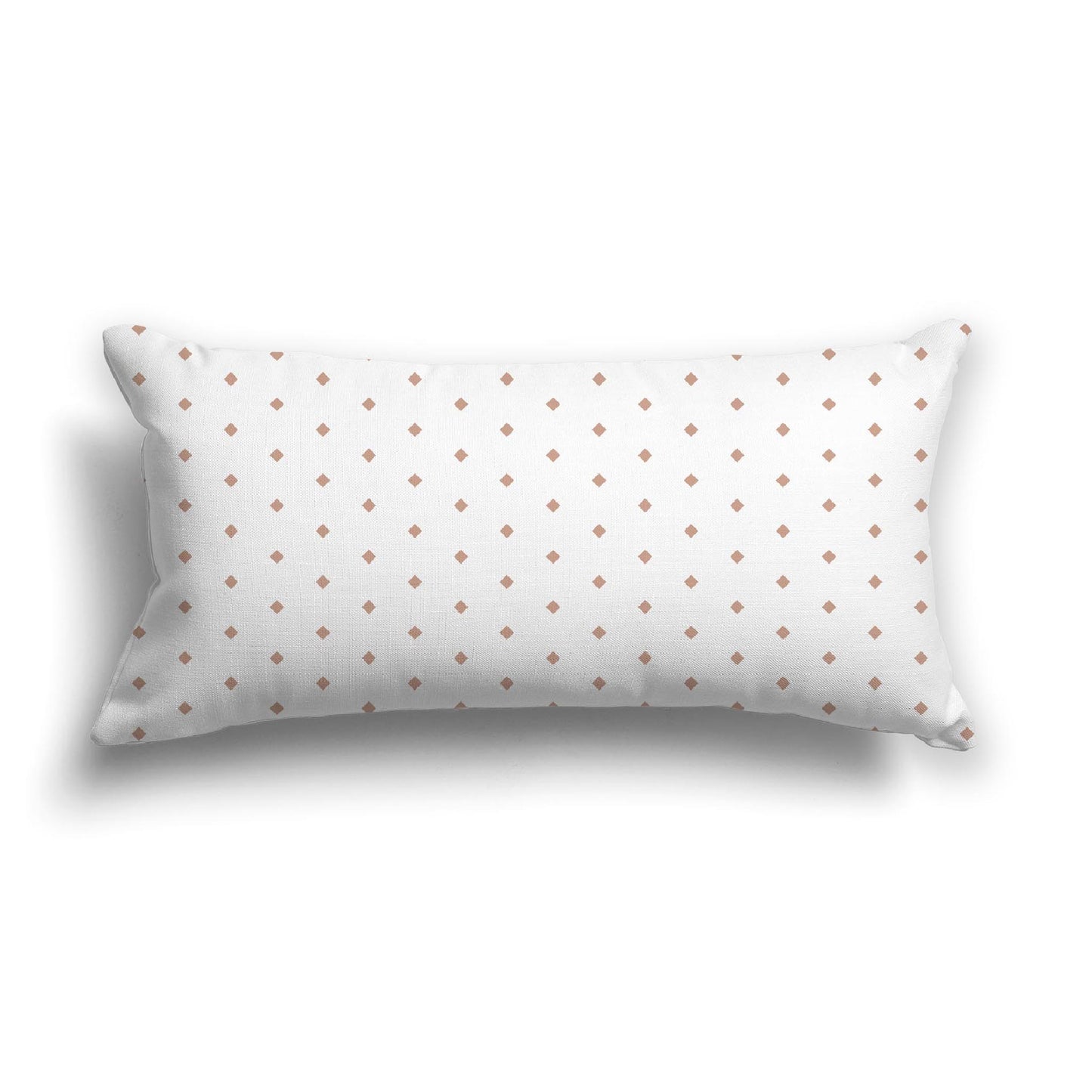 Off-White Cotton Canvas Cushion Covers with Fine Salmon Diamonds on Front, CACU-1139-111