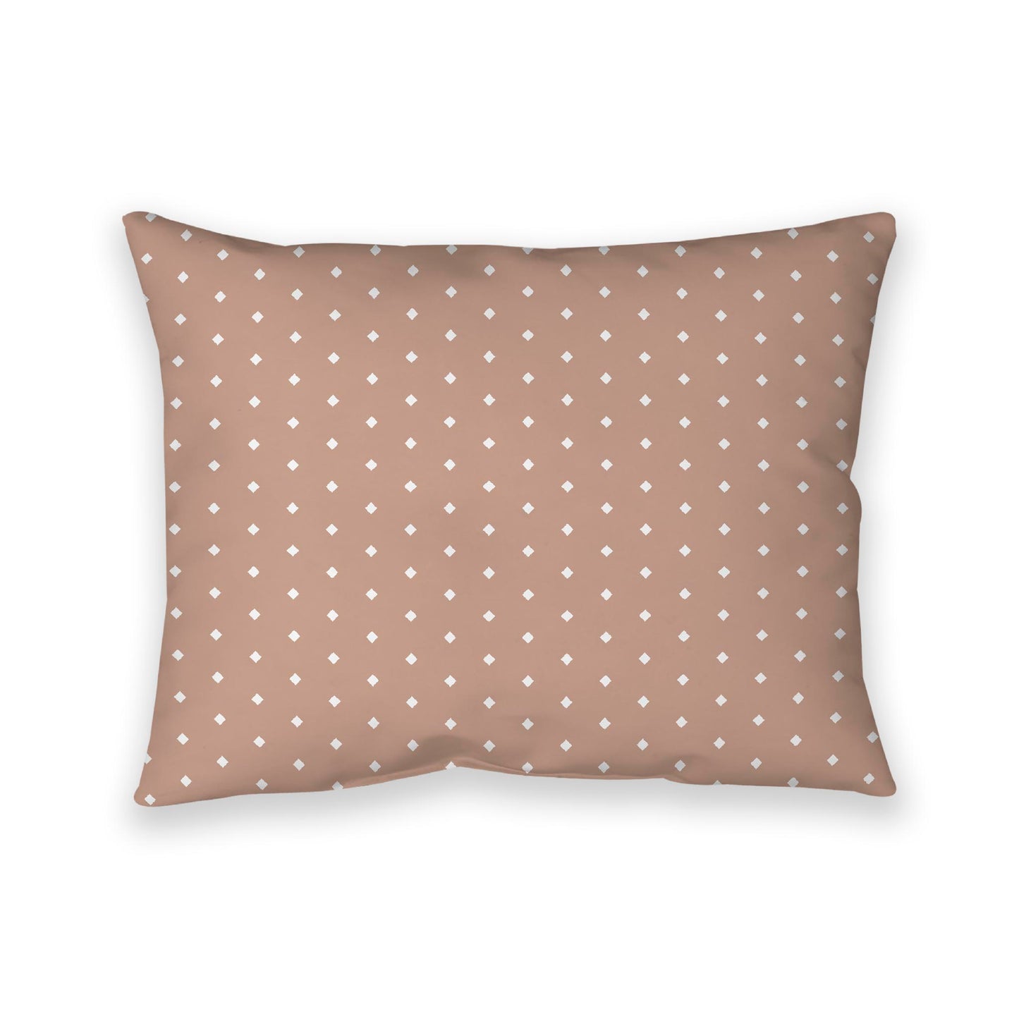 Salmon Cotton Canvas Cushion Covers with Fine Off-White Diamonds on Front, CACU-1139-112