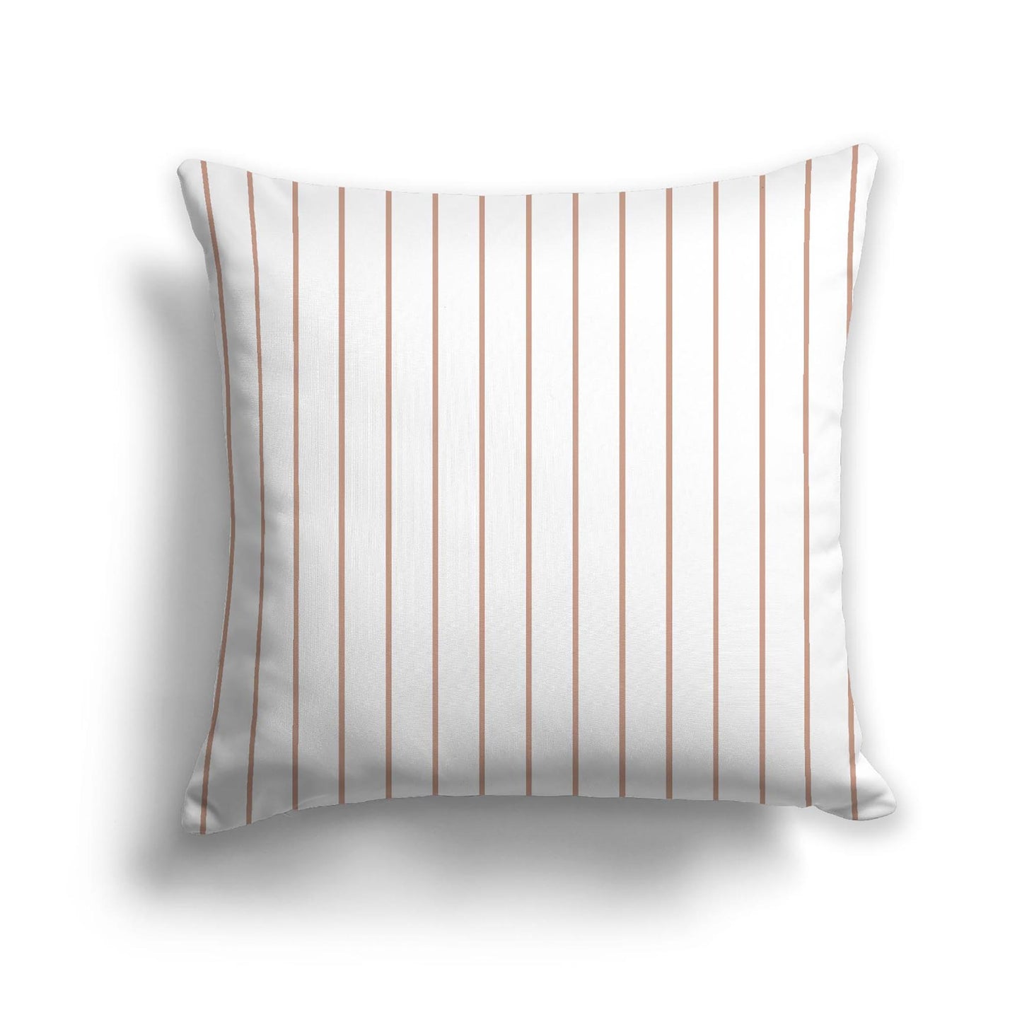 Off-White Cotton Canvas Cushion Covers with Fine Salmon Stripes on Front, CACU-1139-151