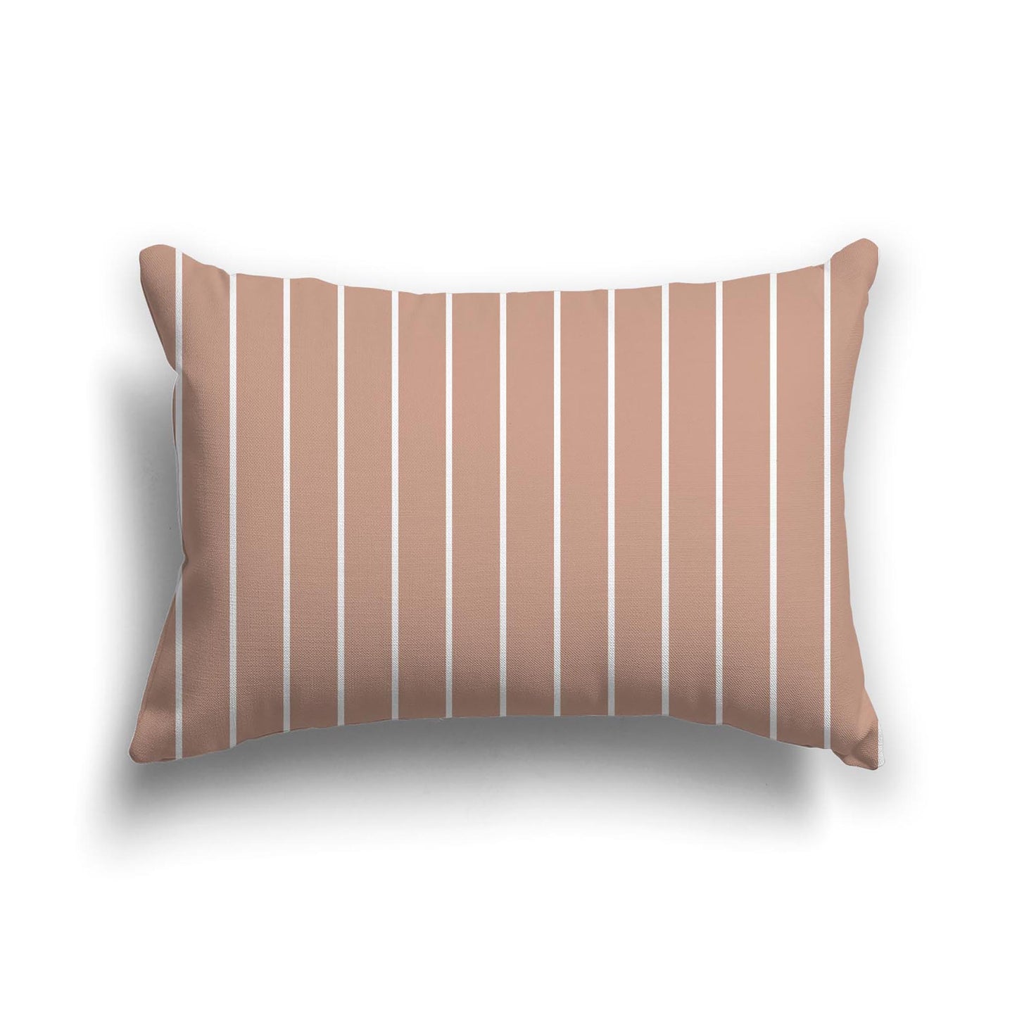 Salmon Cotton Canvas Cushion Covers with Fine Off-White Stripes on Front, CACU-1139-152