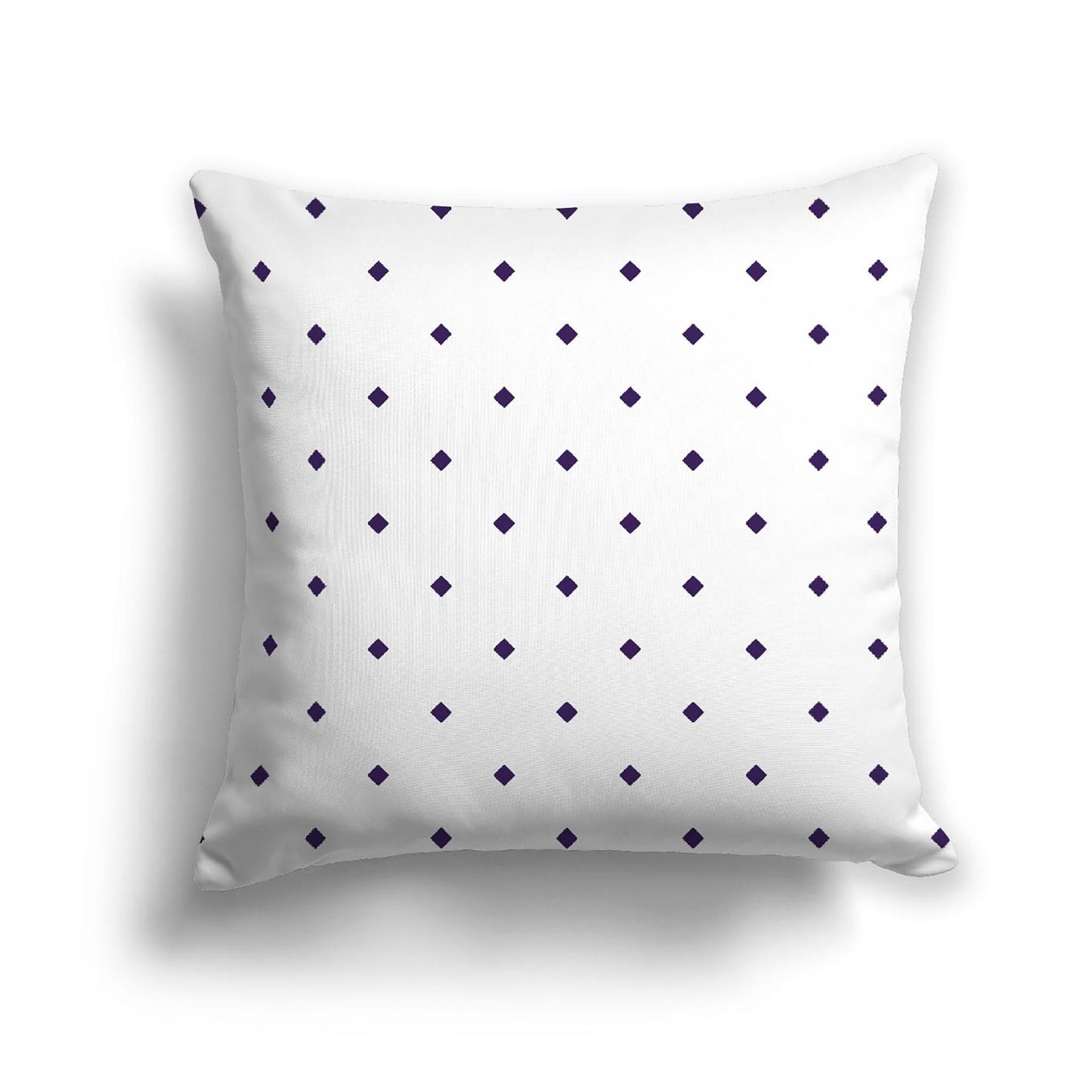 Off-White Cotton Canvas Cushion Covers with Purple Diamonds on Front, CACU-1143-101
