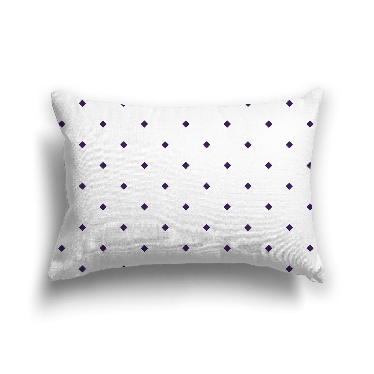 Off-White Cotton Canvas Cushion Covers with Purple Diamonds on Front, CACU-1143-101