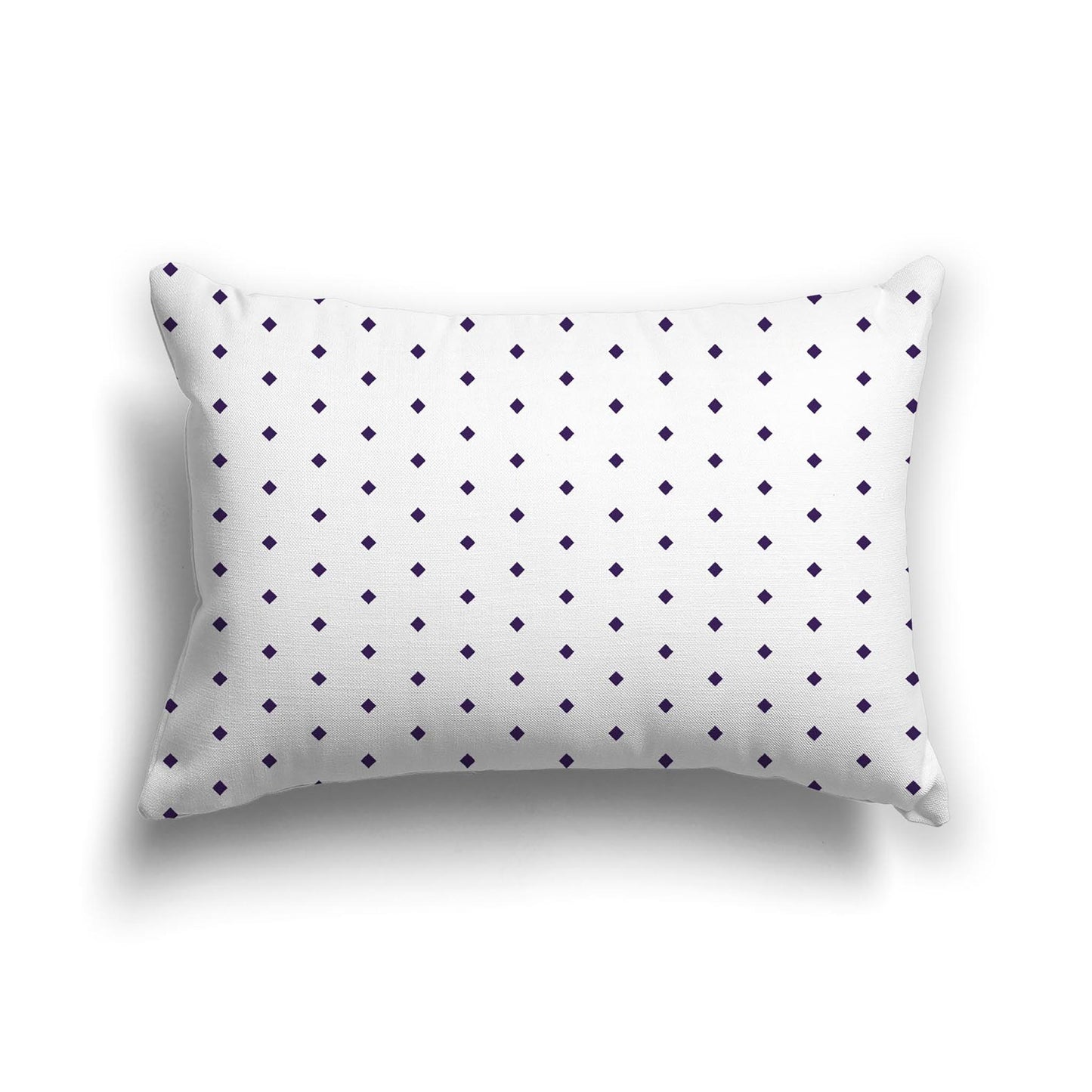 Off-White Cotton Canvas Cushion Covers with Fine Purple Diamonds on Front, CACU-1143-111