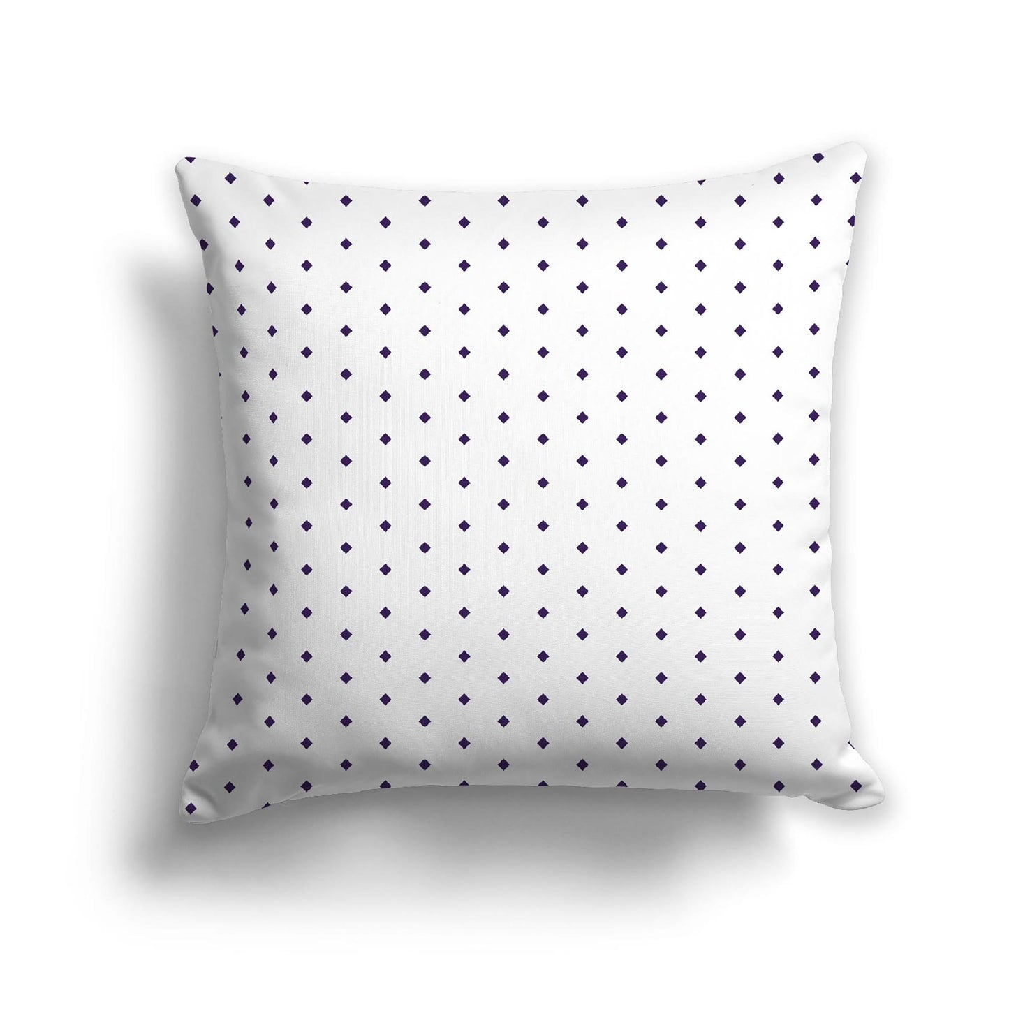 Off-White Cotton Canvas Cushion Covers with Fine Purple Diamonds on Front, CACU-1143-111