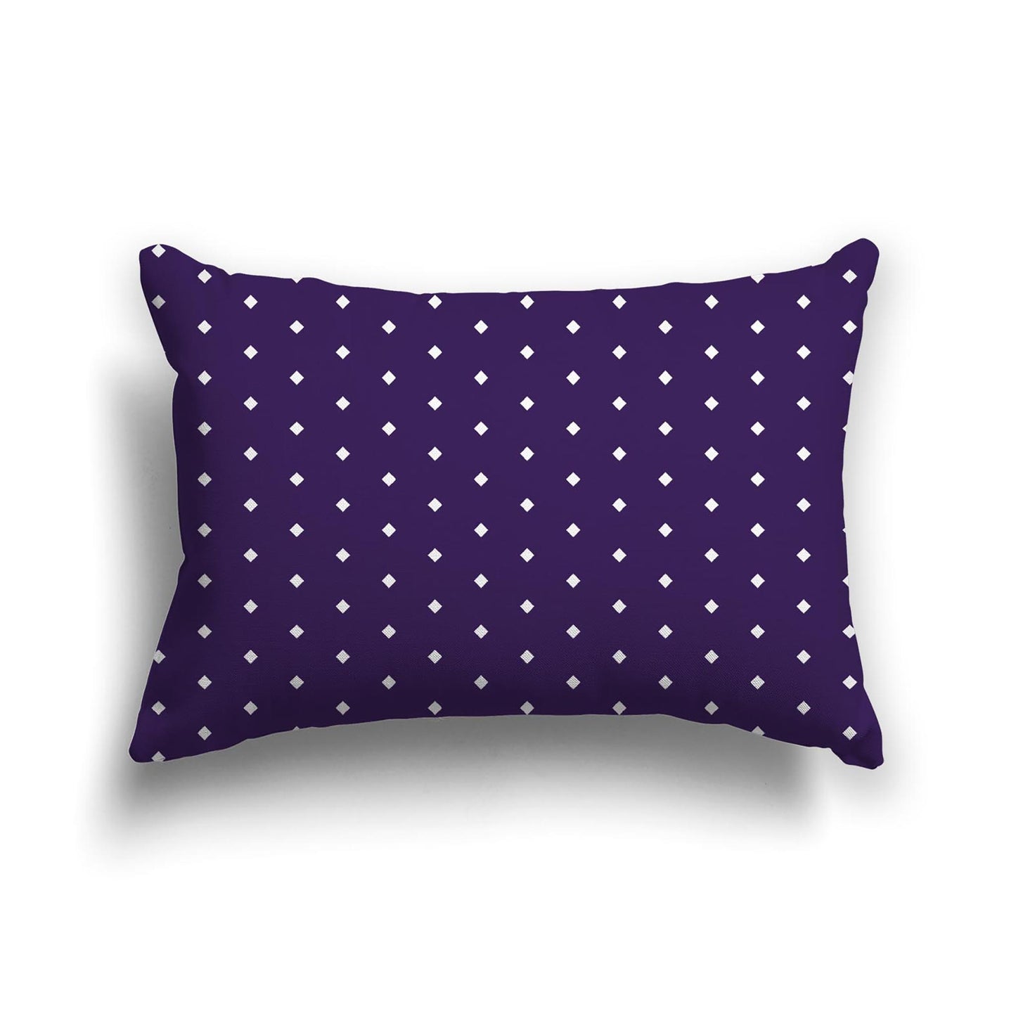 Purple Cotton Canvas Cushion Covers with Fine Off-White Diamonds on Front, CACU-1143-112