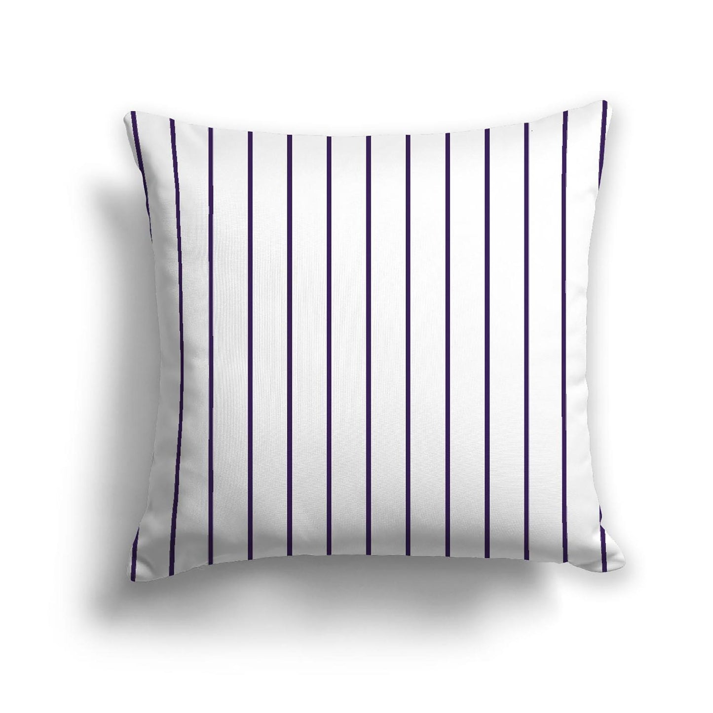 Off-White Cotton Canvas Cushion Covers with Fine Purple Stripes on Front, CACU-1143-151