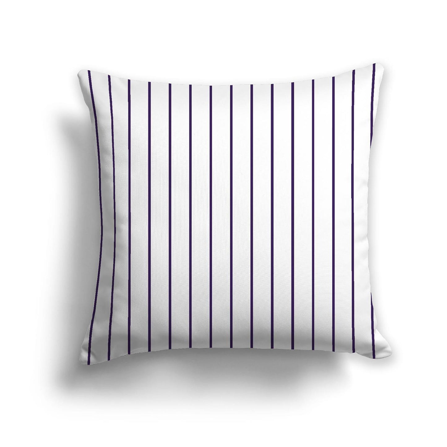 Off-White Cotton Canvas Cushion Covers with Fine Purple Stripes on Front, CACU-1143-151