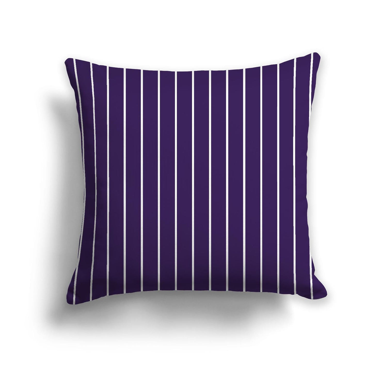 Purple Cotton Canvas Cushion Covers with Fine Off-White Stripes on Front, CACU-1143-152