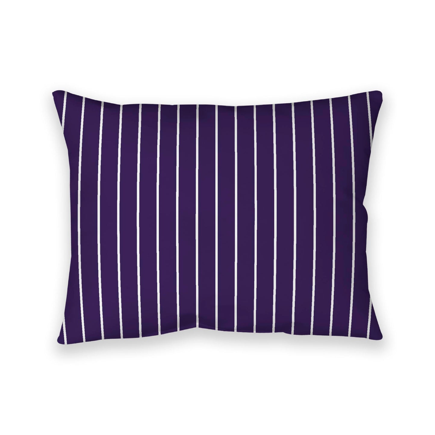 Purple Cotton Canvas Cushion Covers with Fine Off-White Stripes on Front, CACU-1143-152