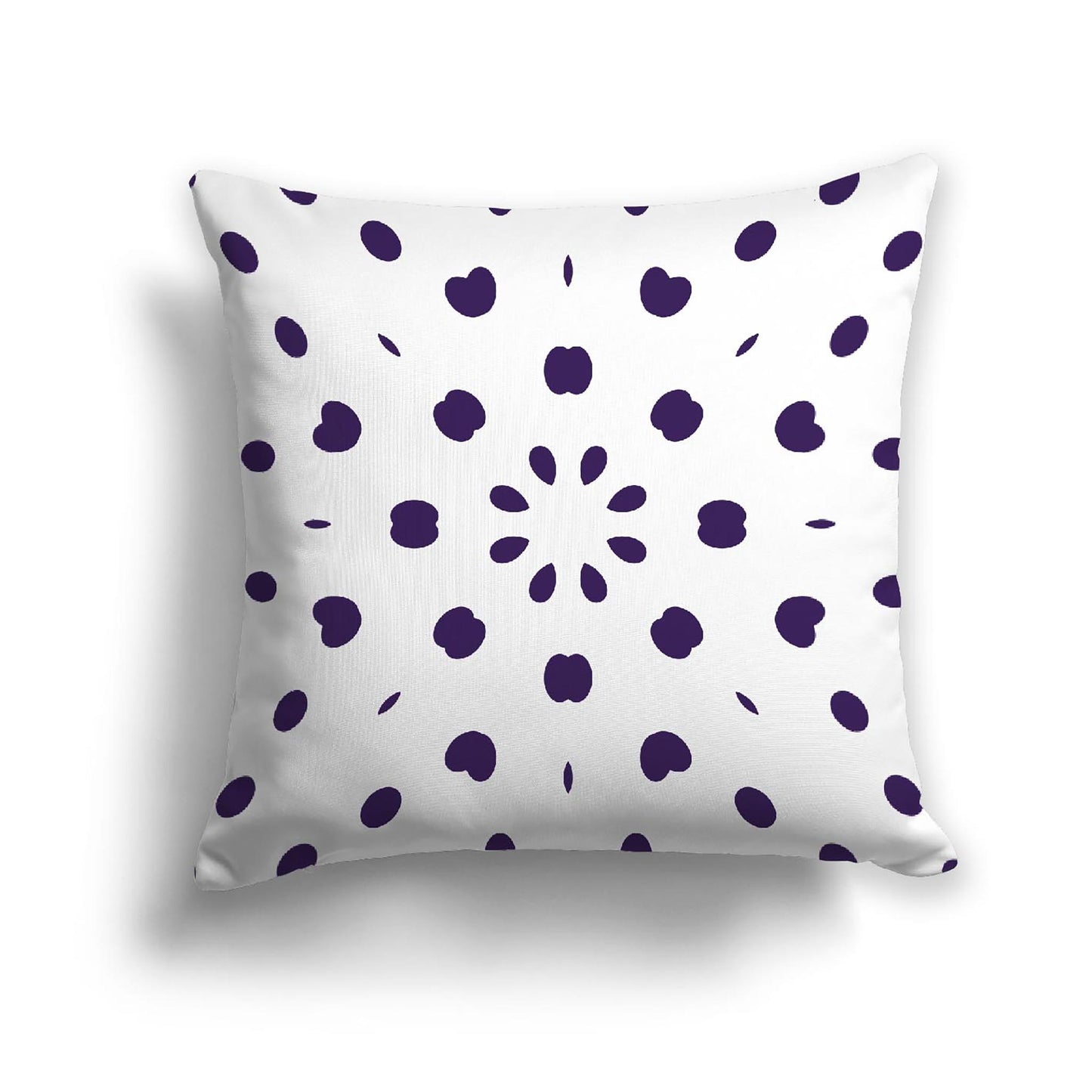 Off-White Cotton Canvas Cushion Covers with Purple Burst Pattern on Front, CACU-1143-231
