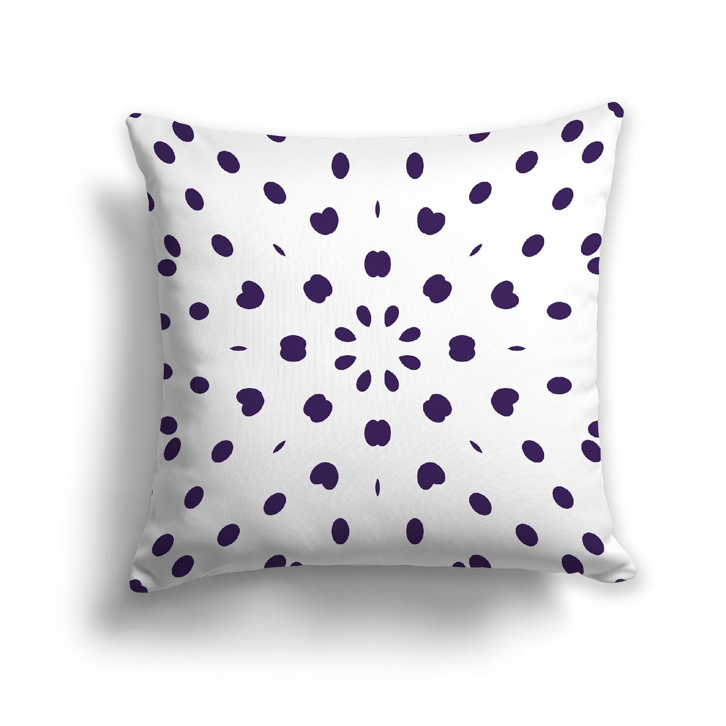Off-White Cotton Canvas Cushion Covers with Purple Burst Pattern on Front, CACU-1143-231