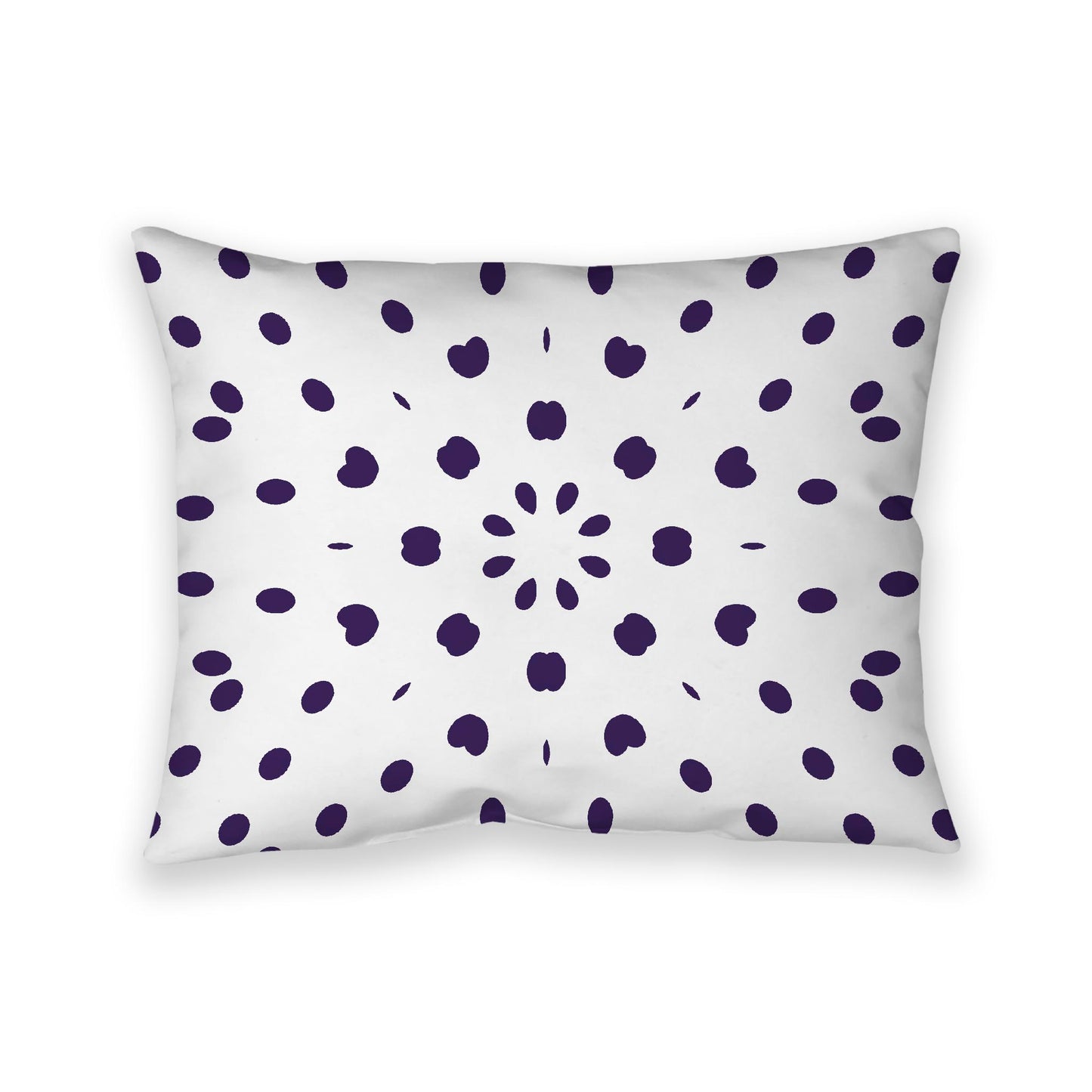 Off-White Cotton Canvas Cushion Covers with Purple Burst Pattern on Front, CACU-1143-231