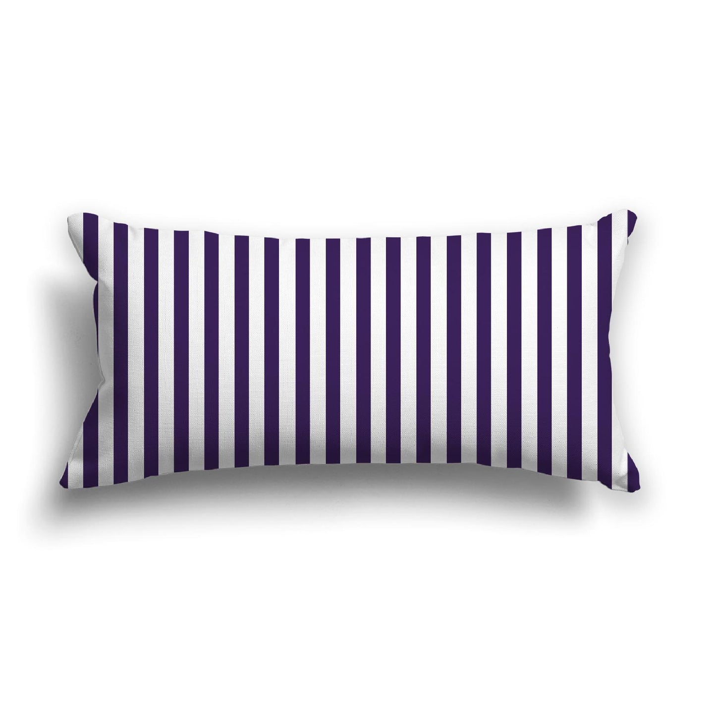 Off-White Cotton Canvas Cushion Covers with Thin Purple Bars on Front, CACU-1143-241