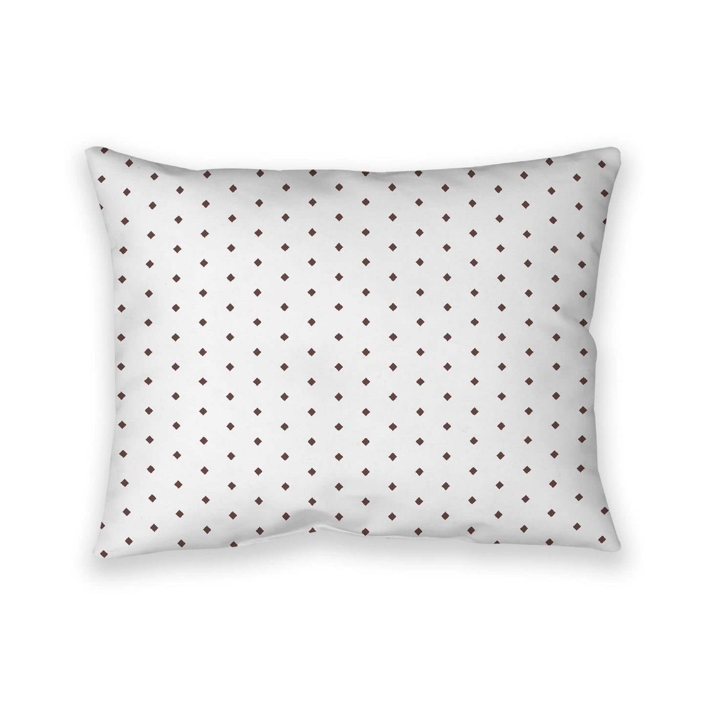 Off-White Cotton Canvas Cushion Covers with Fine Brown Diamonds on Front, CACU-1161-111