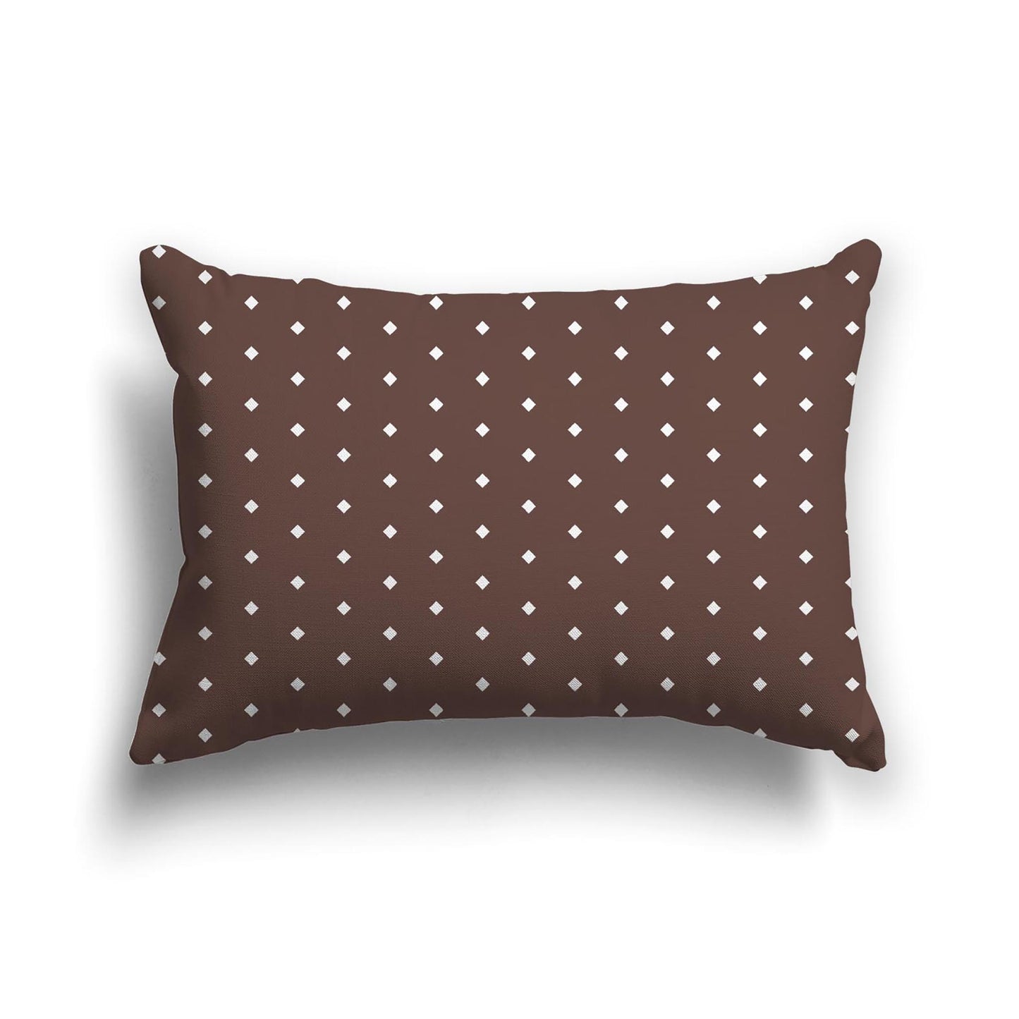 Brown Cotton Canvas Cushion Covers with Fine Off-White Diamonds on Front, CACU-1161-112