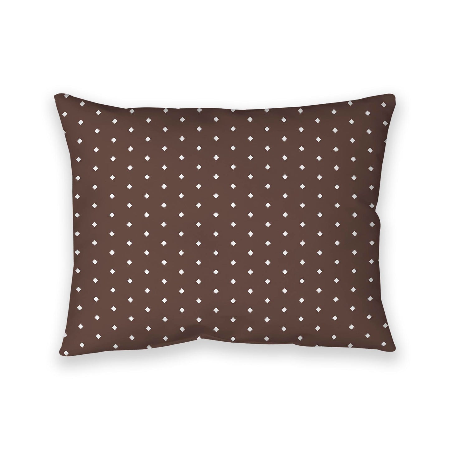 Brown Cotton Canvas Cushion Covers with Fine Off-White Diamonds on Front, CACU-1161-112