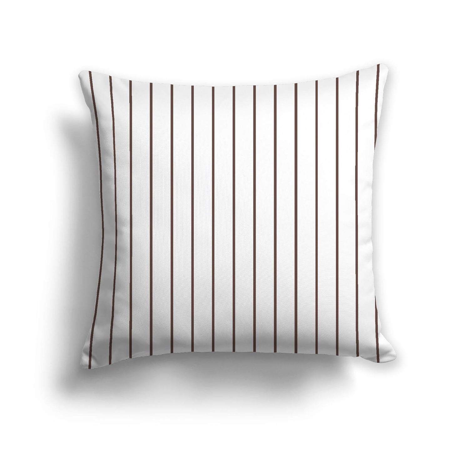 Off-White Cotton Canvas Cushion Covers with Fine Brown Stripes on Front, CACU-1161-151