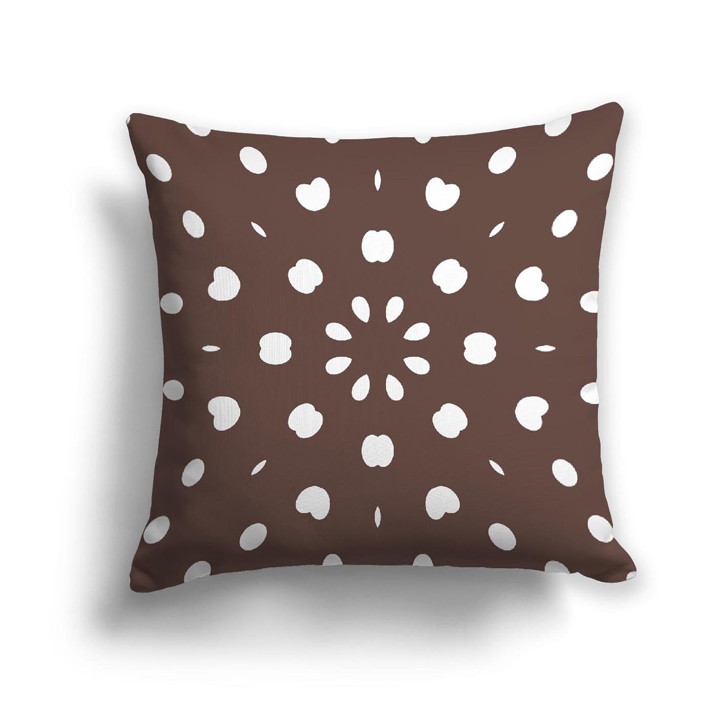 Brown Cotton Canvas Cushion Covers with Off-White Burst Pattern on Front, CACU-1161-232