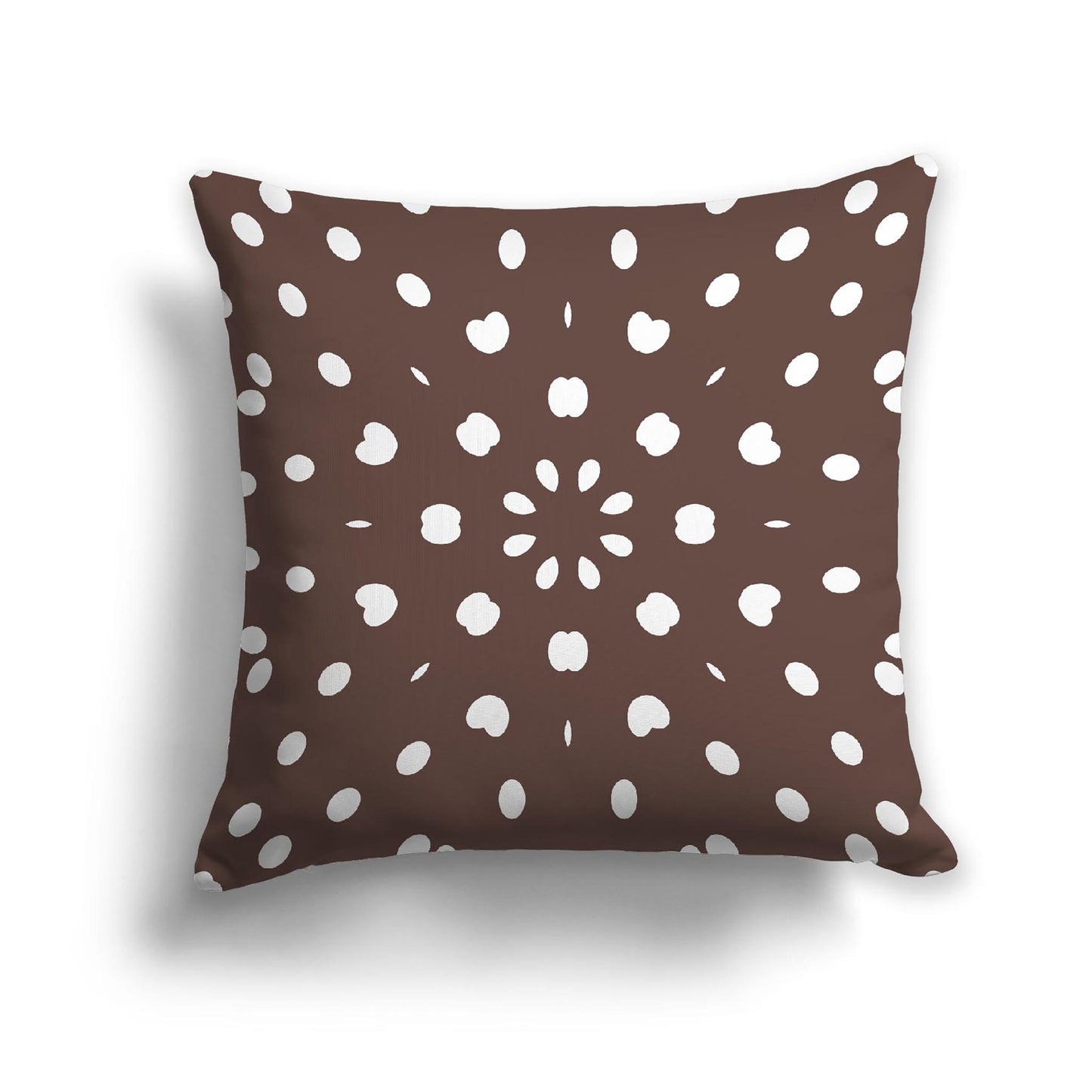 Brown Cotton Canvas Cushion Covers with Off-White Burst Pattern on Front, CACU-1161-232