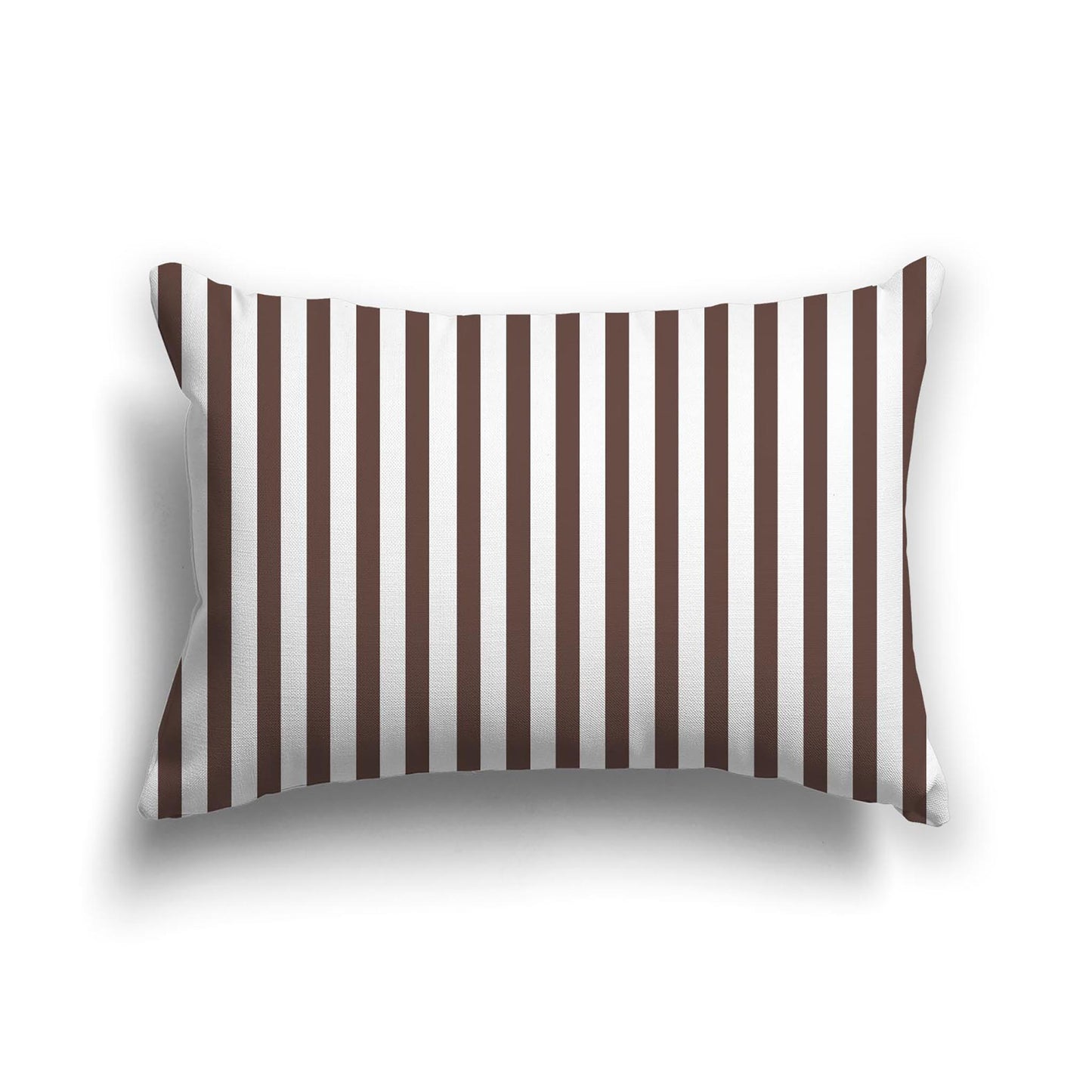 Off-White Cotton Canvas Cushion Covers with Thin Brown Bars on Front, CACU-1161-241